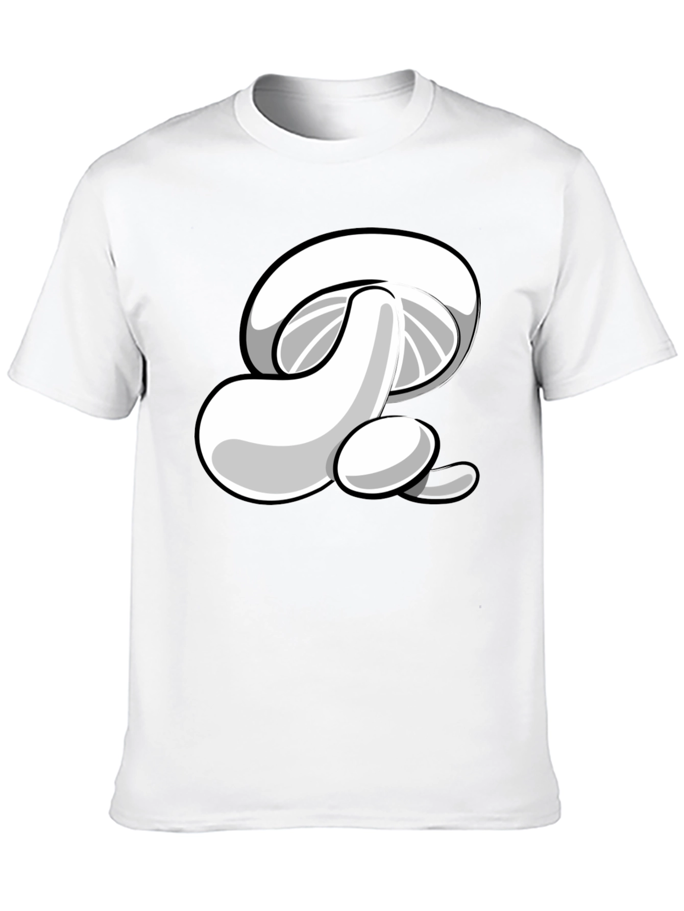 Mushroom Graphic Print Black T-Shirt