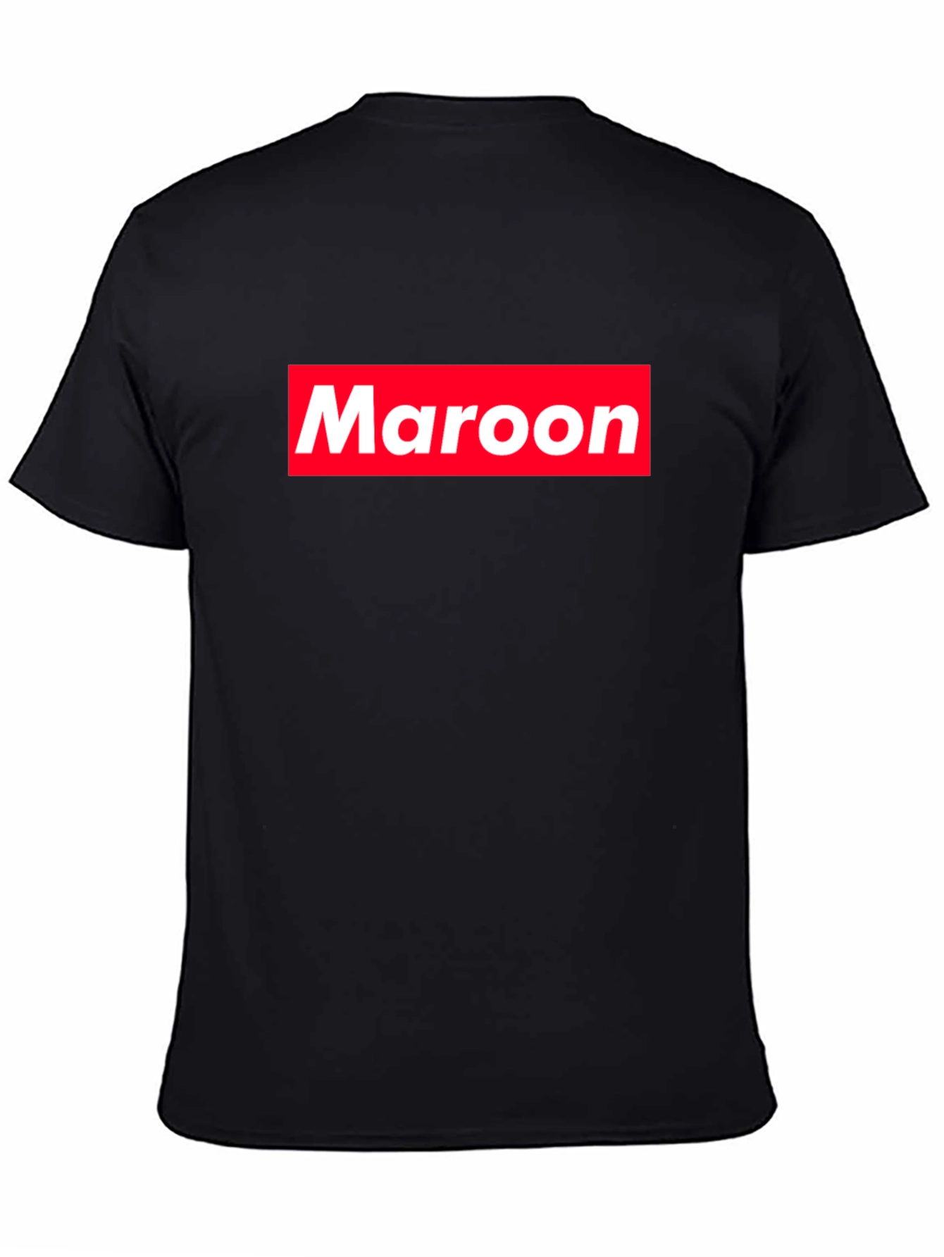 Maroon Box Logo Black T-Shirt