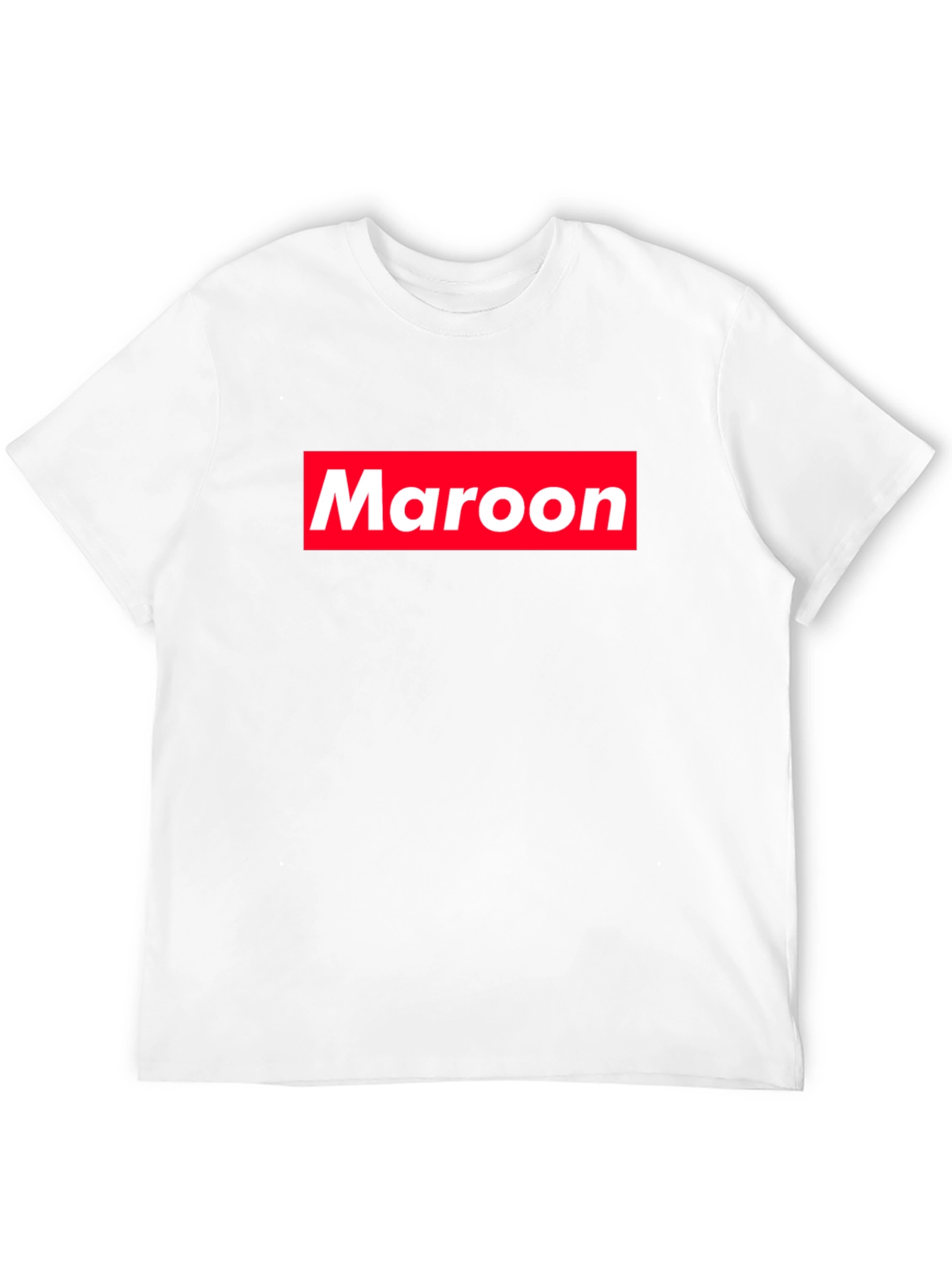 Maroon Box Logo Black T-Shirt