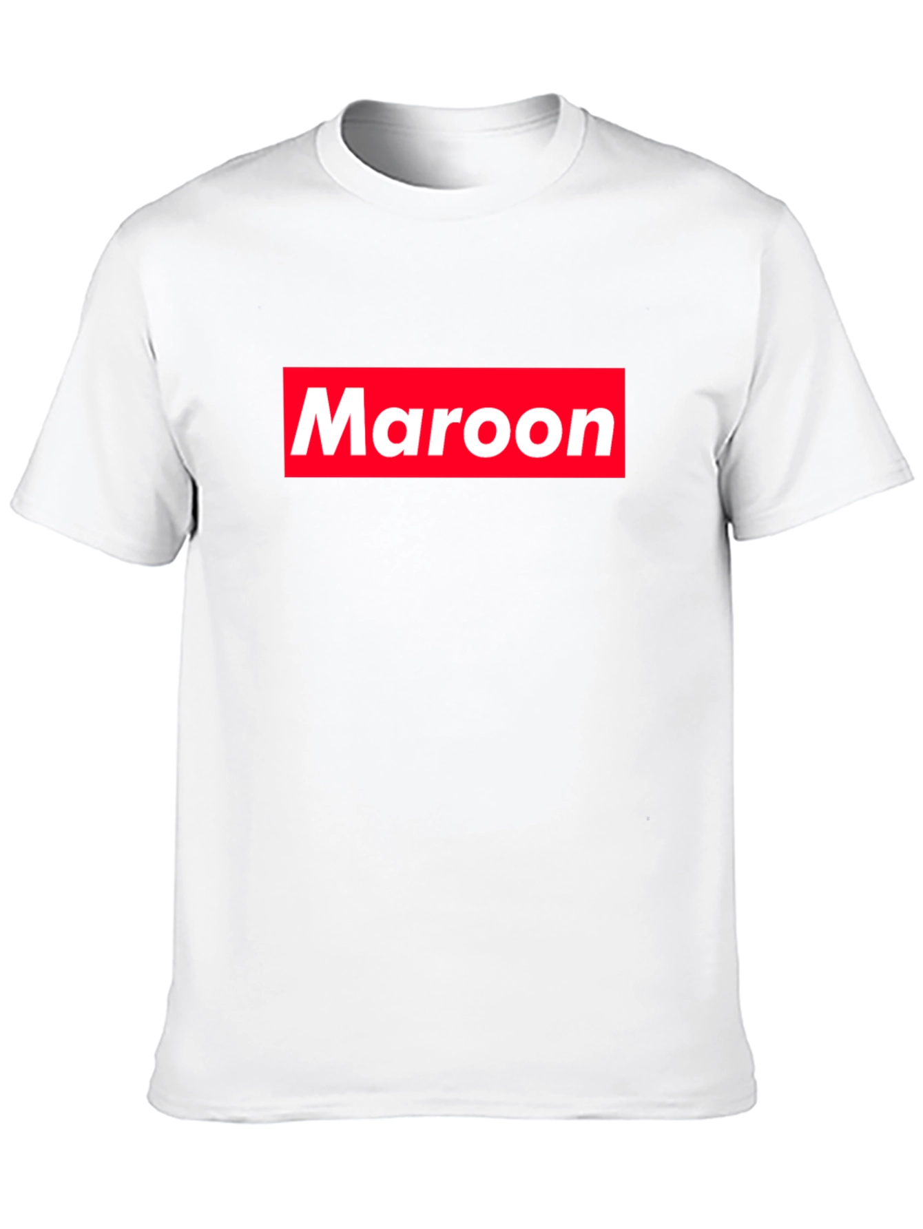 Maroon Box Logo Black T-Shirt
