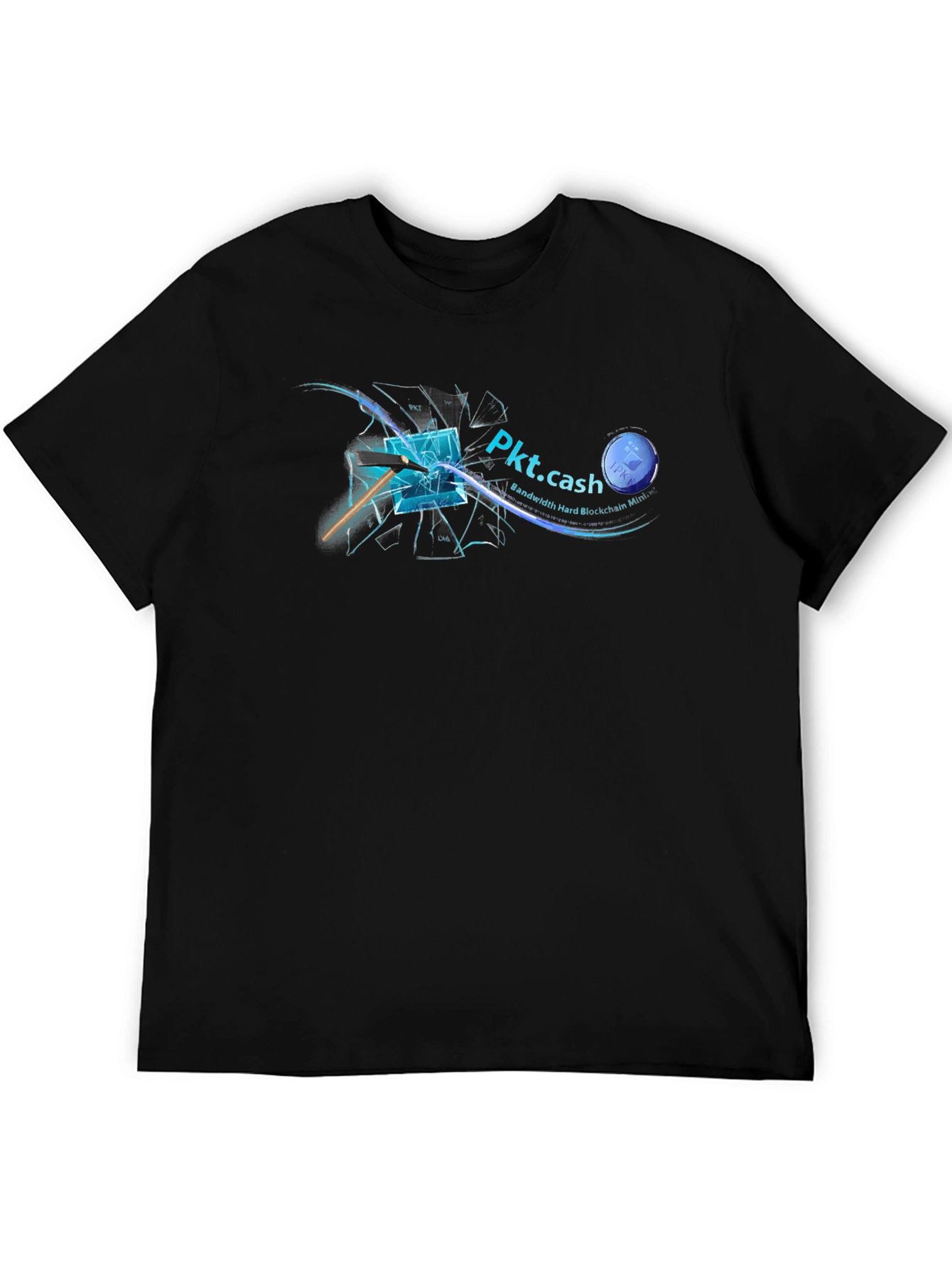 Pkt.cash Black T-Shirt - Bandwidth Hard Blockchain Mining