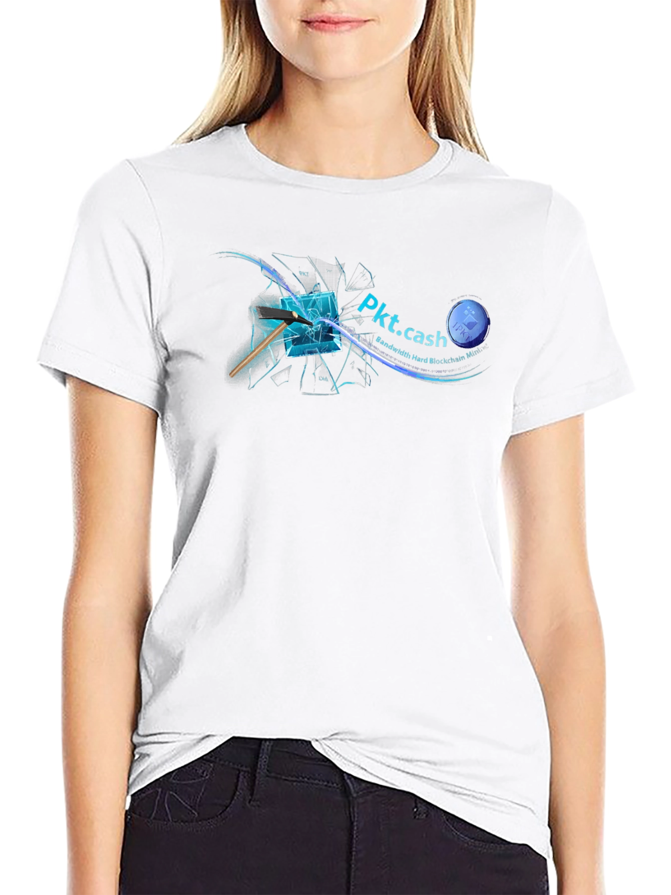 Pkt.cash Black T-Shirt - Bandwidth Hard Blockchain Mining