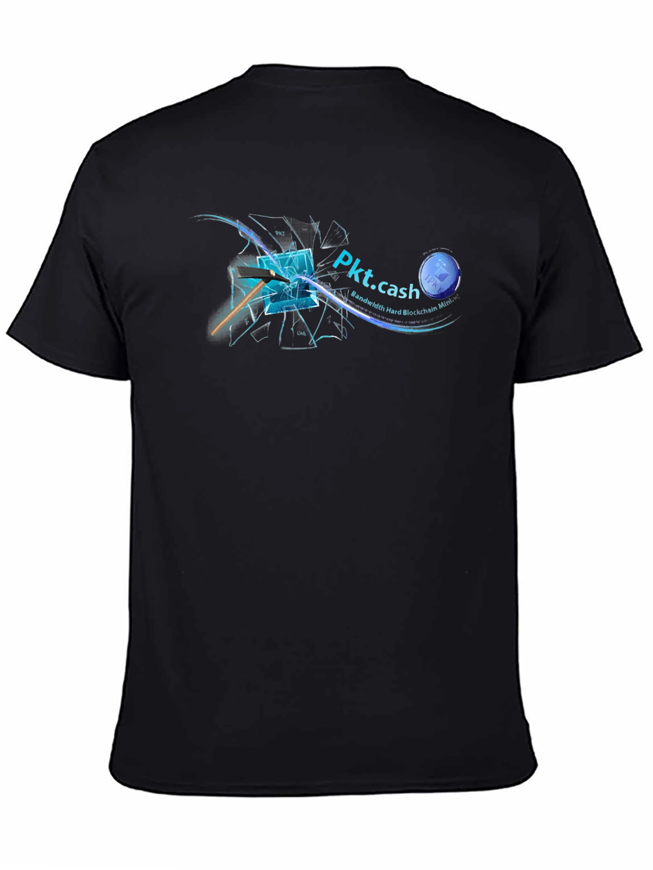 Pkt.cash Black T-Shirt - Bandwidth Hard Blockchain Mining