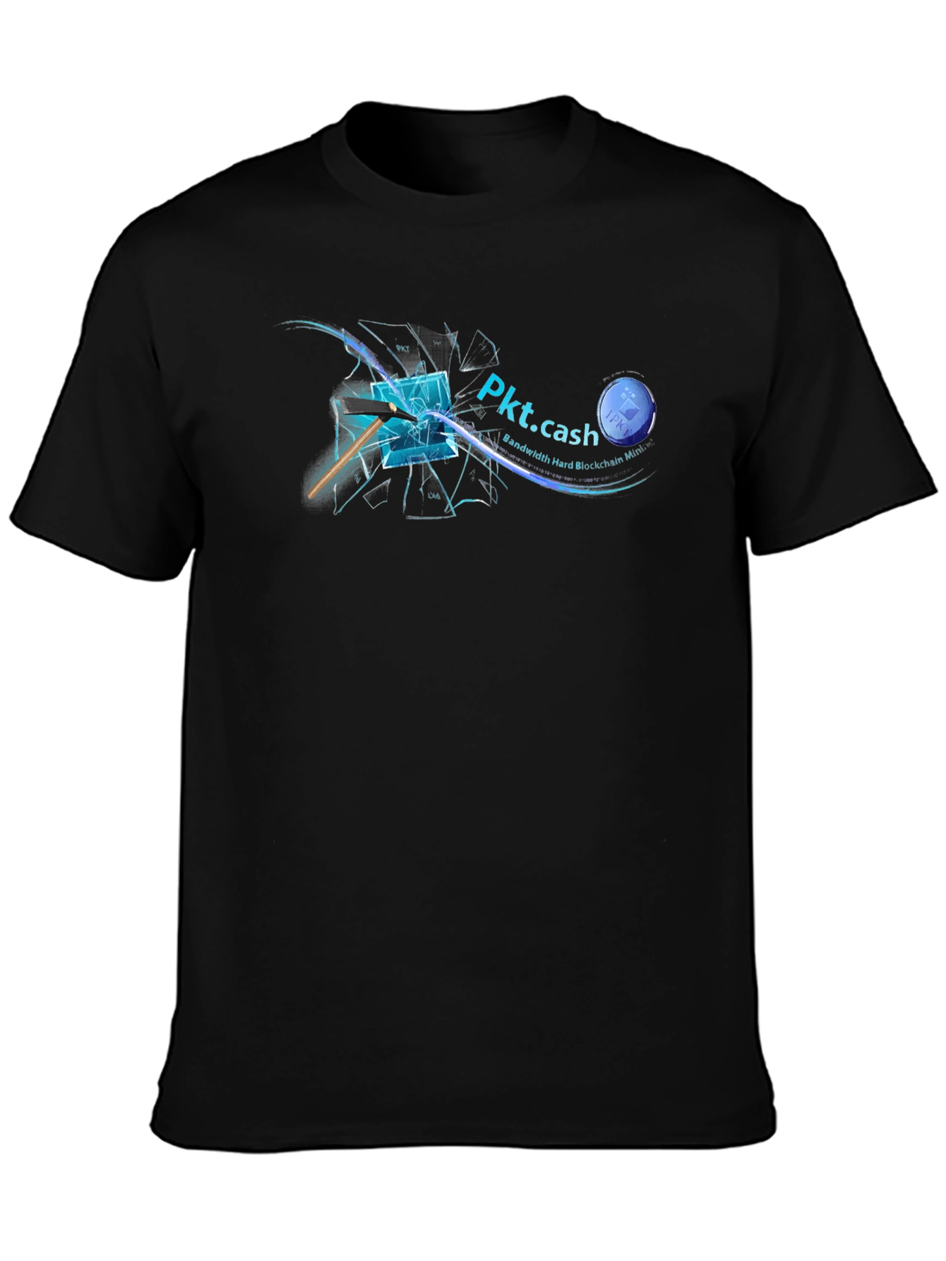 Pkt.cash Black T-Shirt - Bandwidth Hard Blockchain Mining