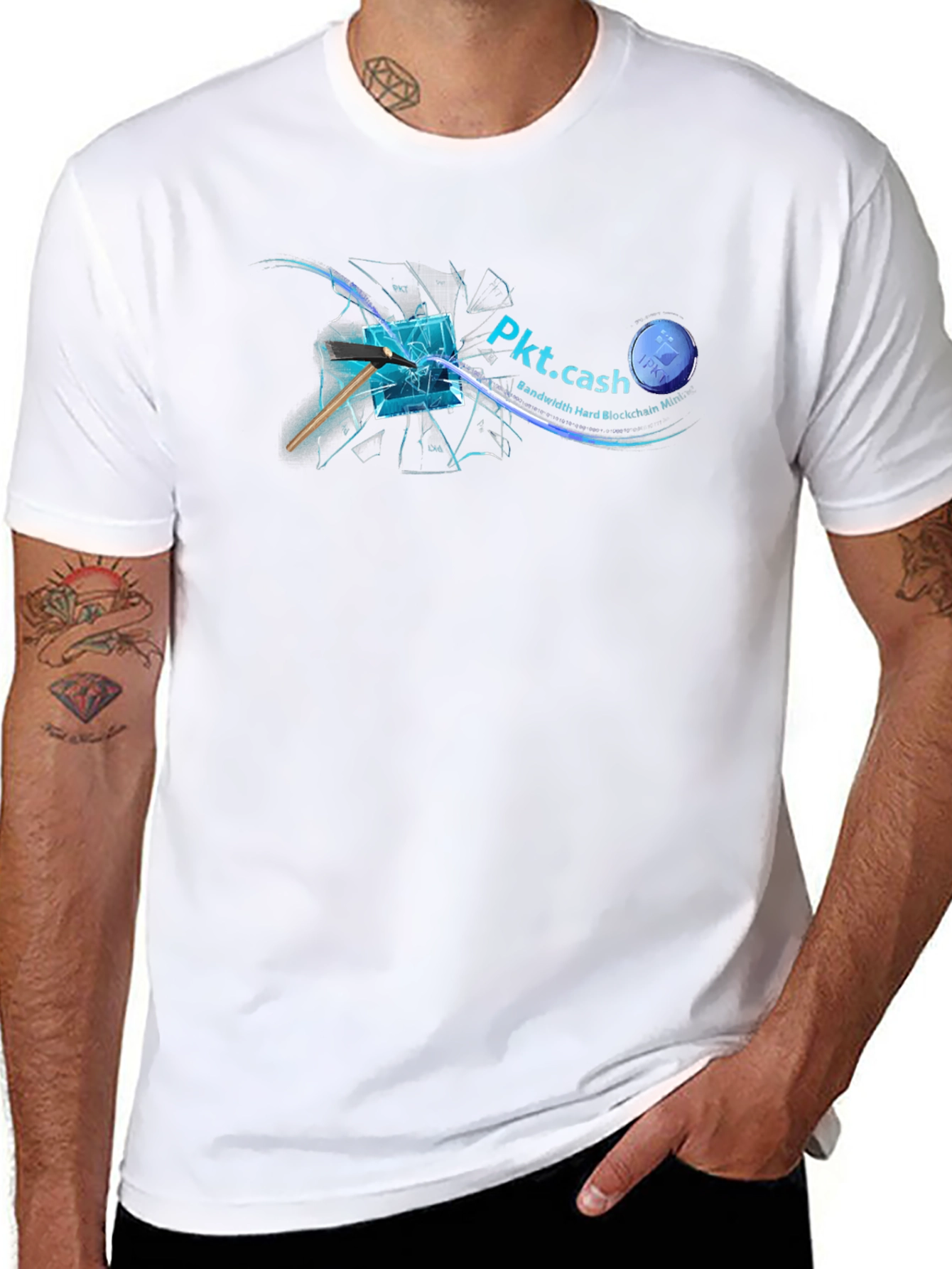 Pkt.cash Black T-Shirt - Bandwidth Hard Blockchain Mining