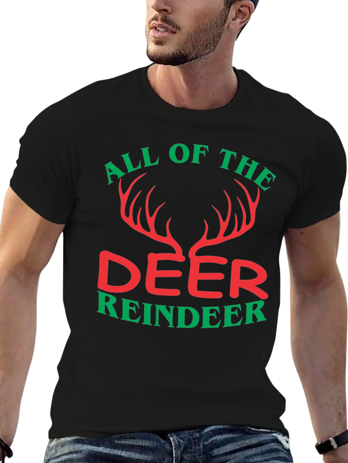 All Of The Deer Reindeer Graphic T-Shirt