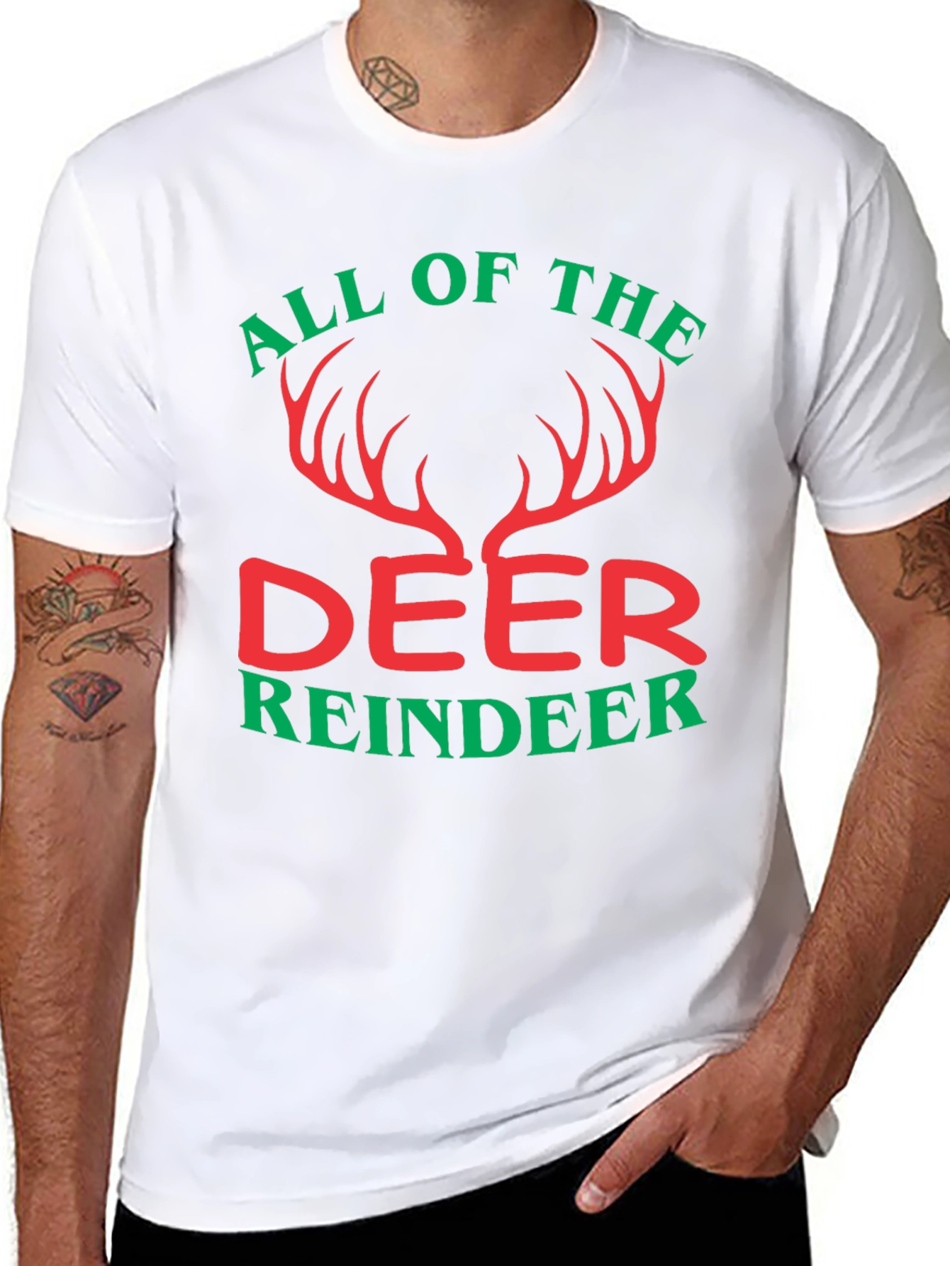 All Of The Deer Reindeer Graphic T-Shirt