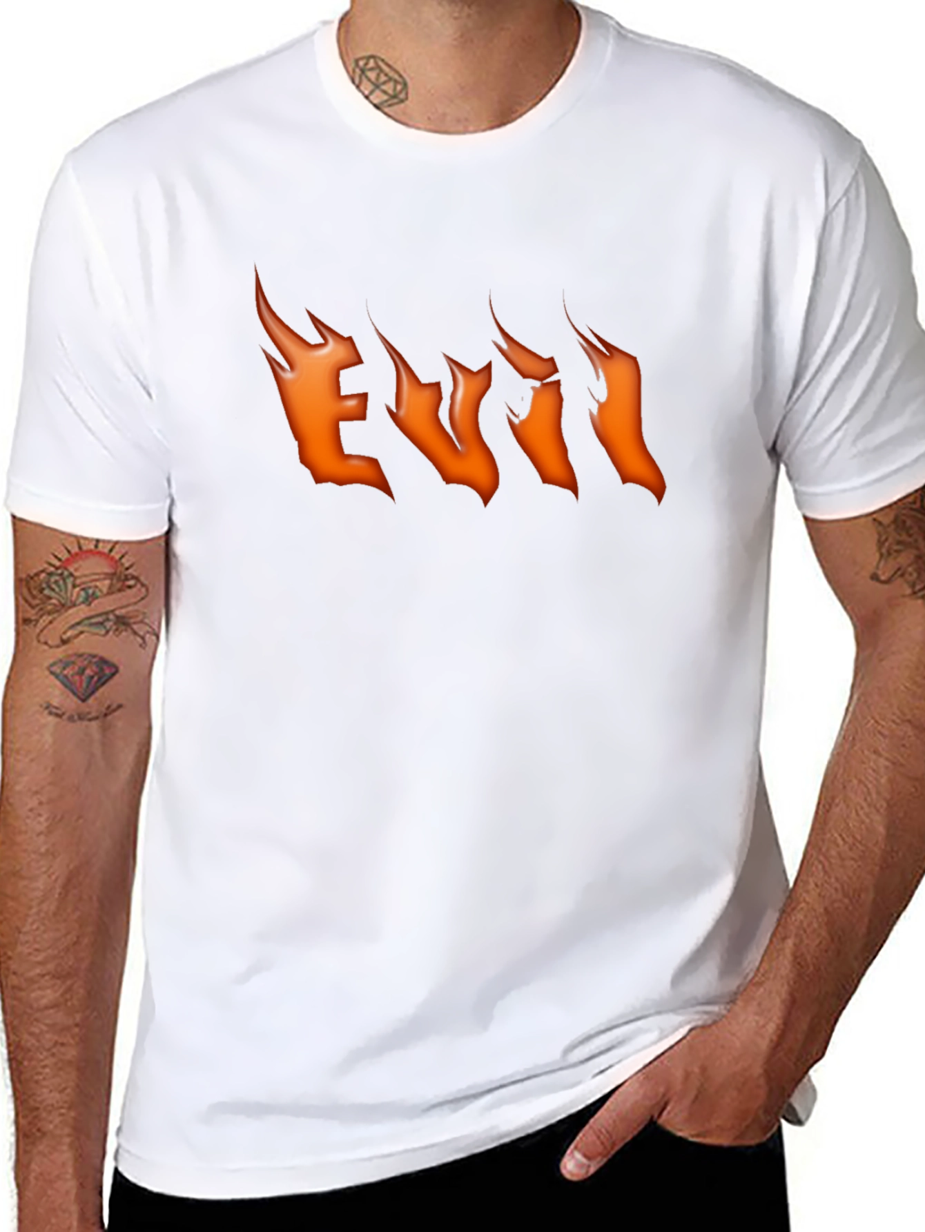 Evil Flames Graphic Black T-Shirt