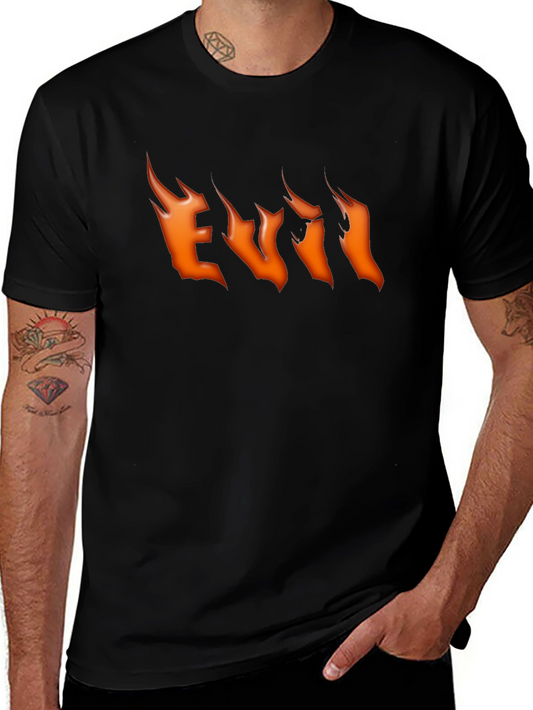 Evil Flames Graphic Black T-Shirt