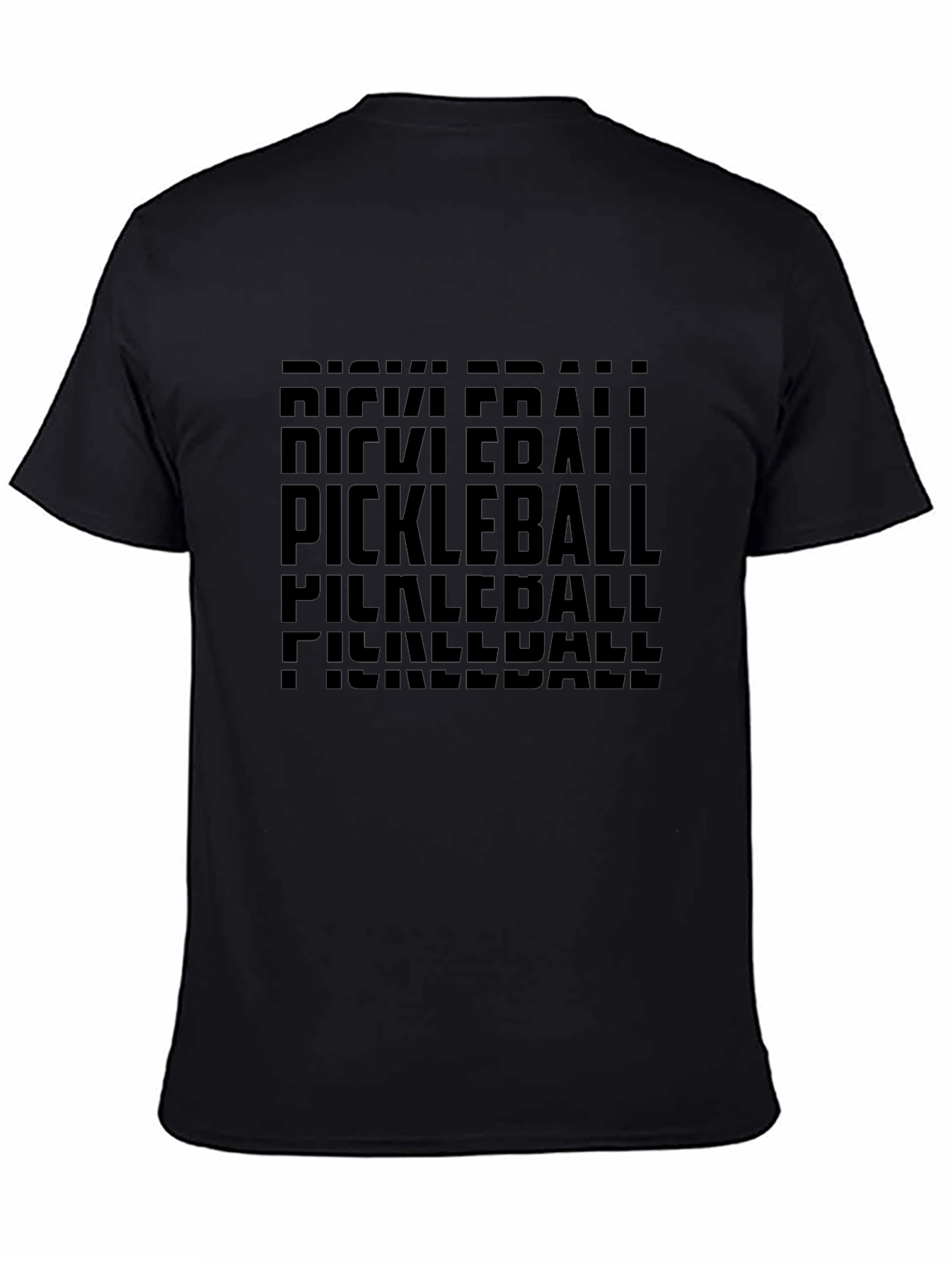 Pickleball Graphic Tee - Black Crew Neck