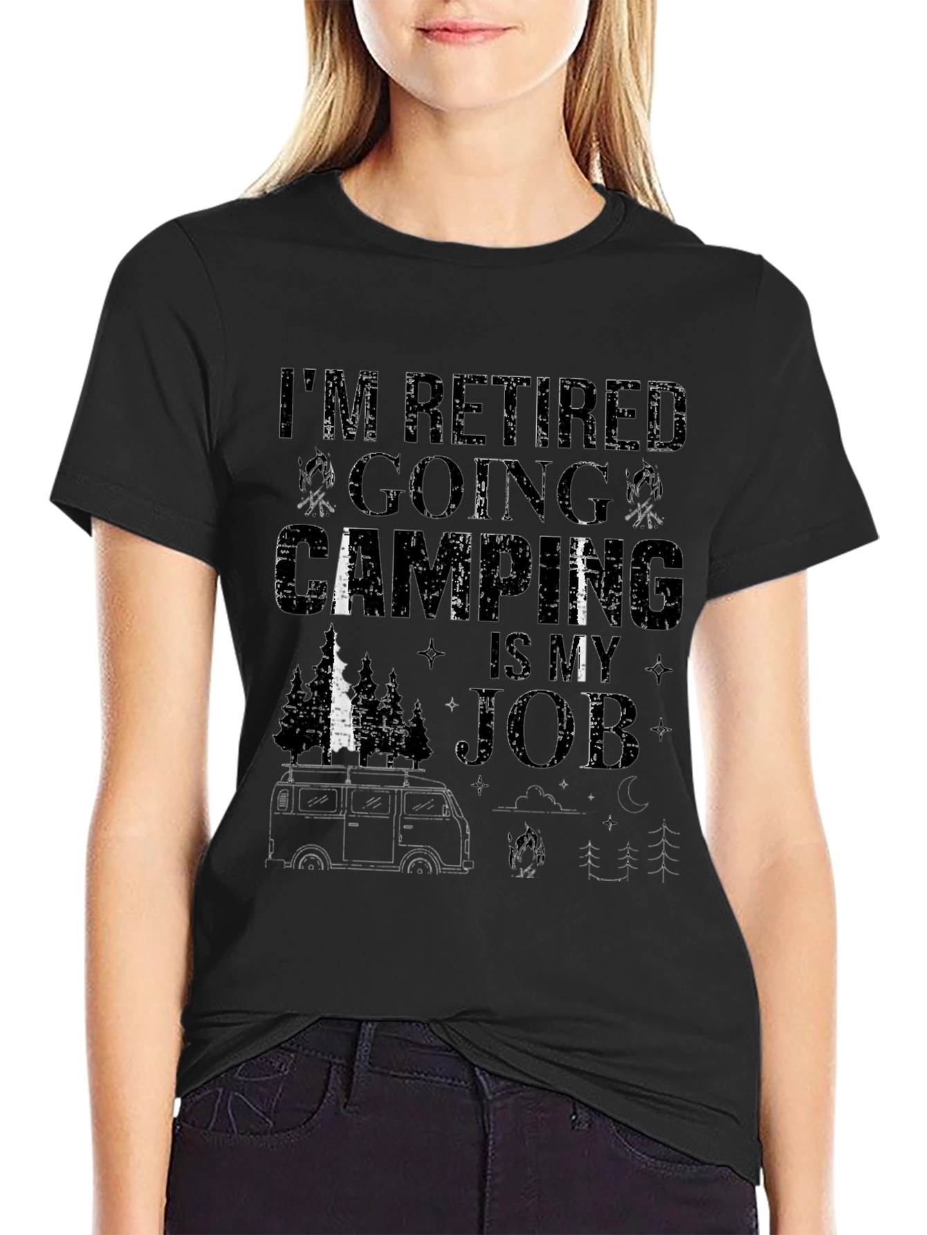 Retired Camping Job T-Shirt