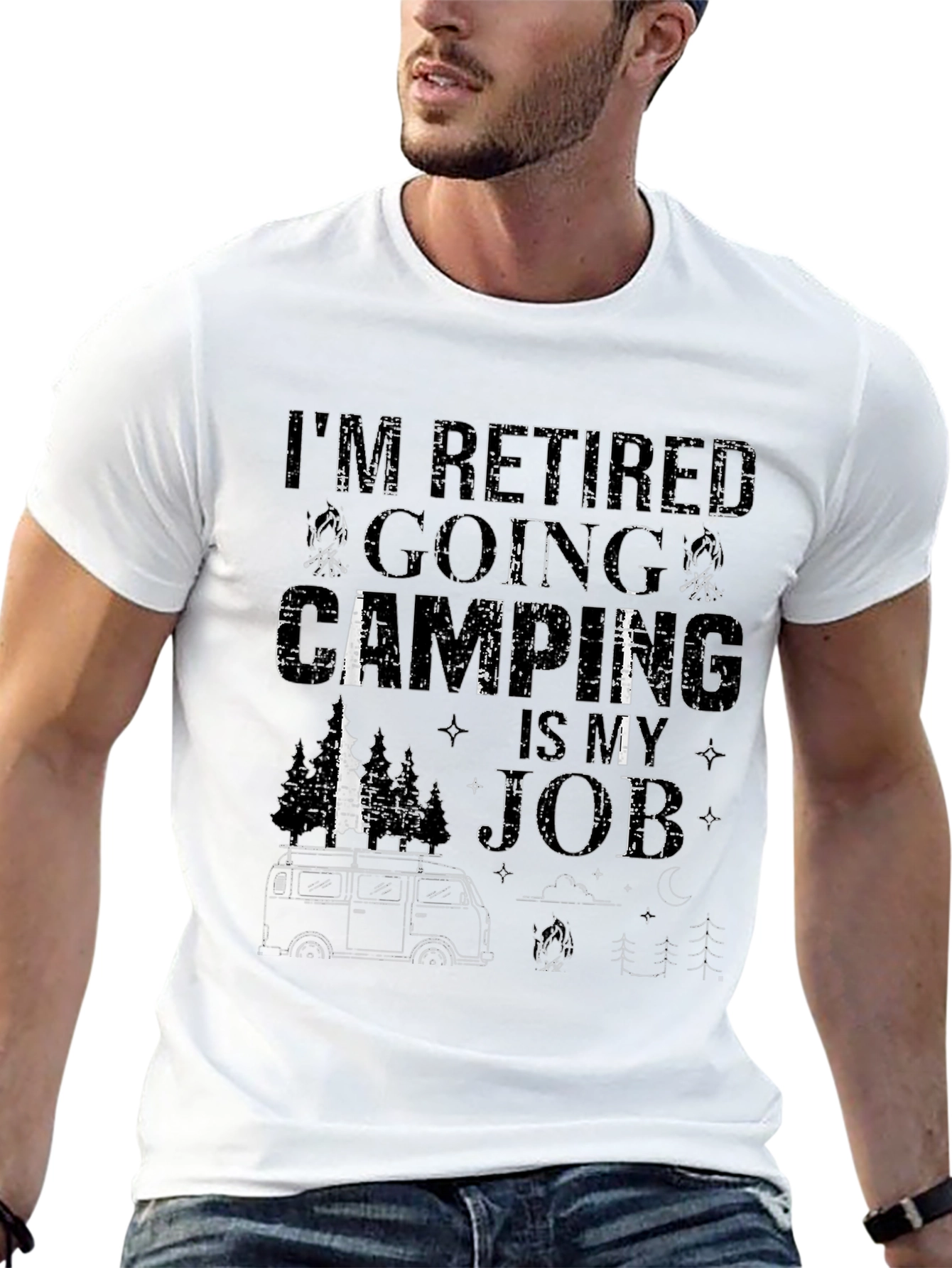 Retired Camping Job T-Shirt
