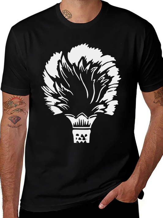 Black Graphic Tee - Unique Floral Design