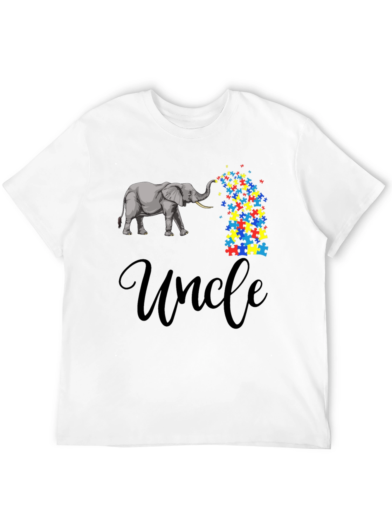 Autism Awareness Elephant Uncle T-Shirt