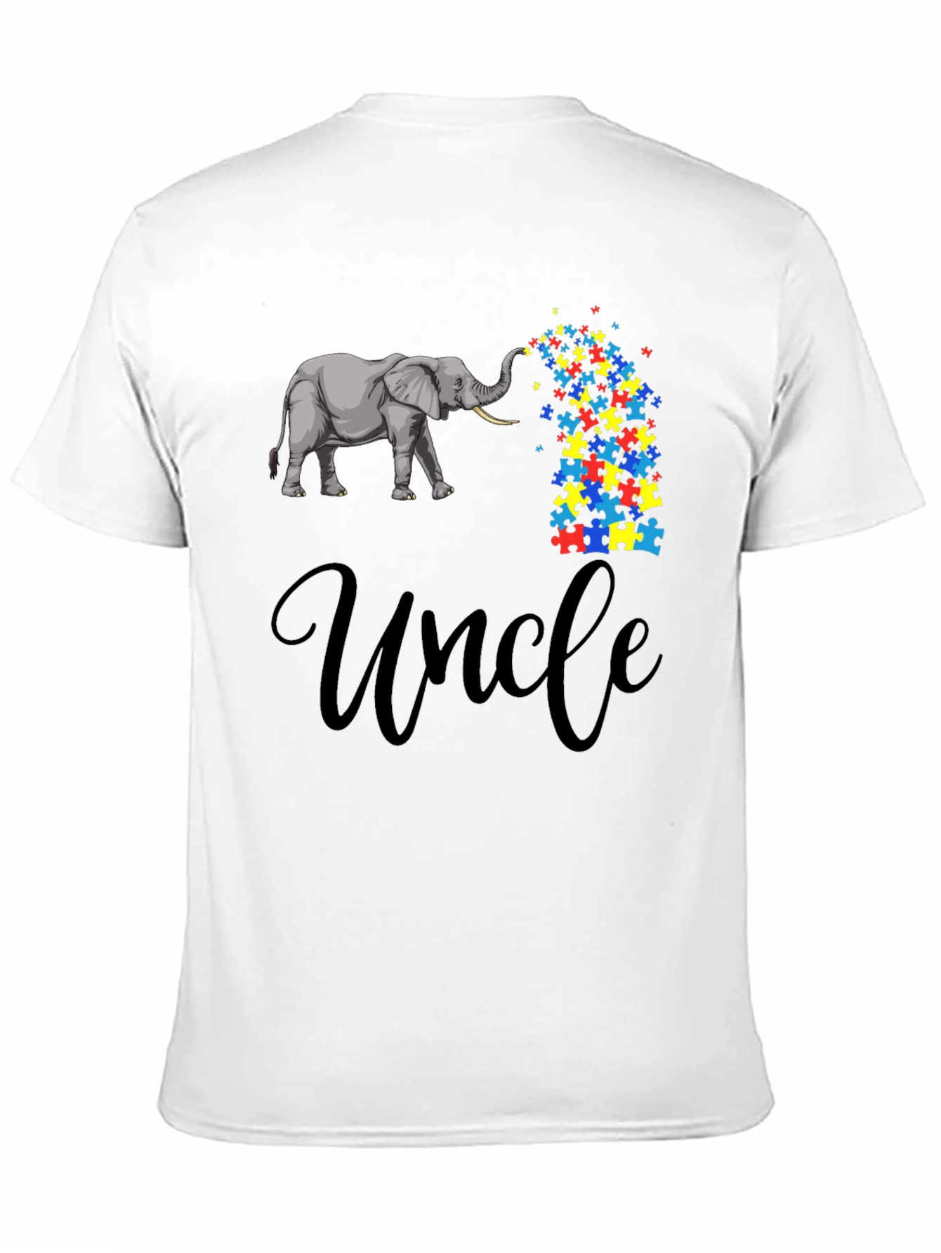 Autism Awareness Elephant Uncle T-Shirt