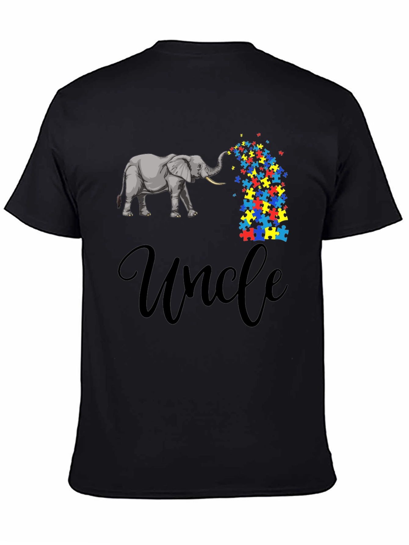 Autism Awareness Elephant Uncle T-Shirt