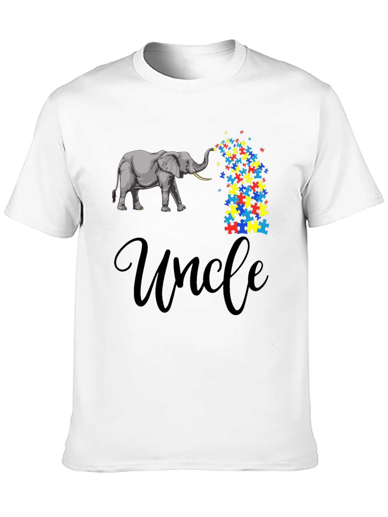 Autism Awareness Elephant Uncle T-Shirt