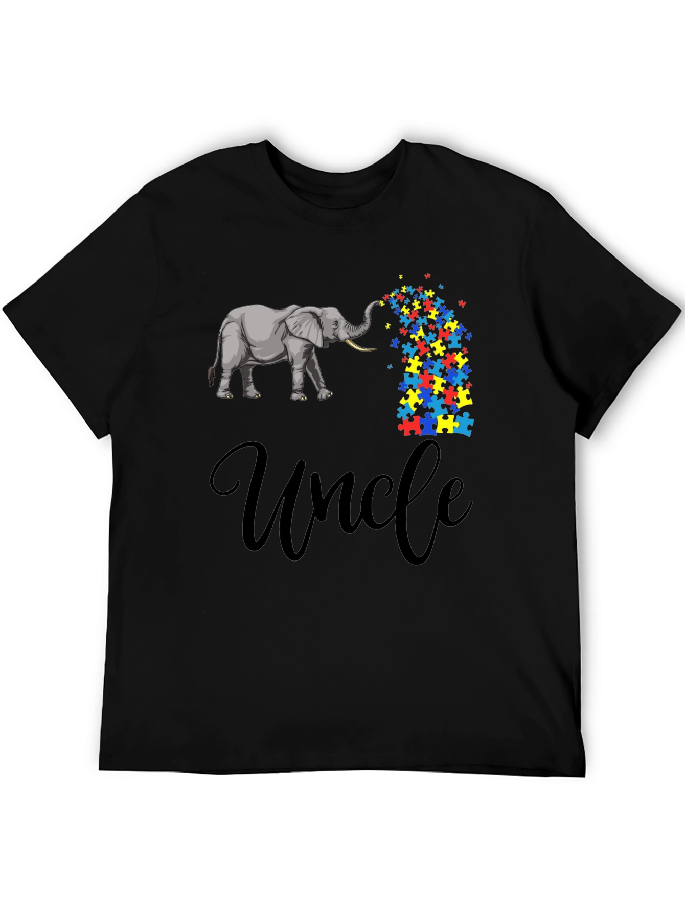 Autism Awareness Elephant Uncle T-Shirt
