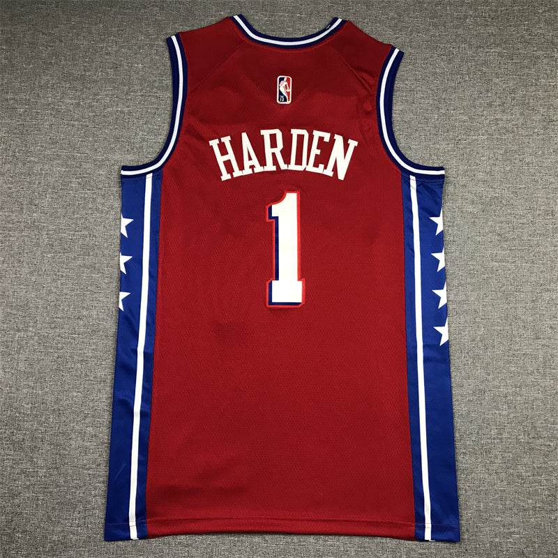 Men's Philadelphia 76ers James Harden Red Fastbreak Replica Player Jerseys