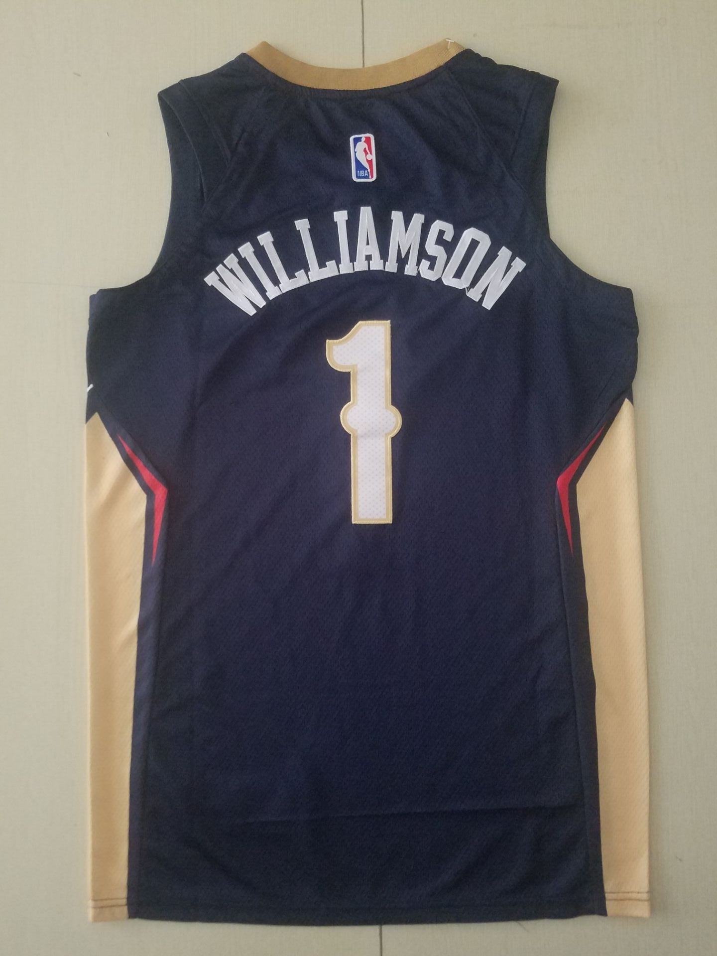 Men's New Orleans Pelicans Zion Williamson #1 NBA Dark Blue Swingman Jerseys