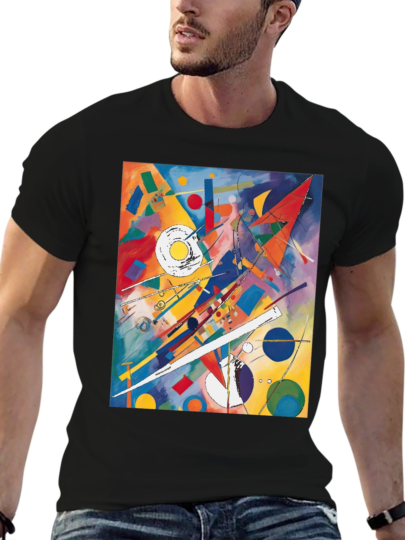 Abstract Art Graphic Tee - Kandinsky Inspired Design