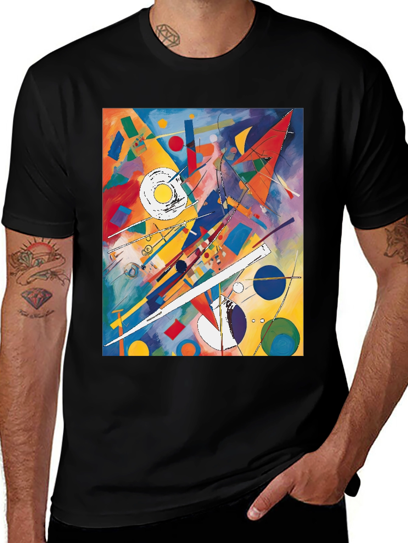 Abstract Art Graphic Tee - Kandinsky Inspired Design