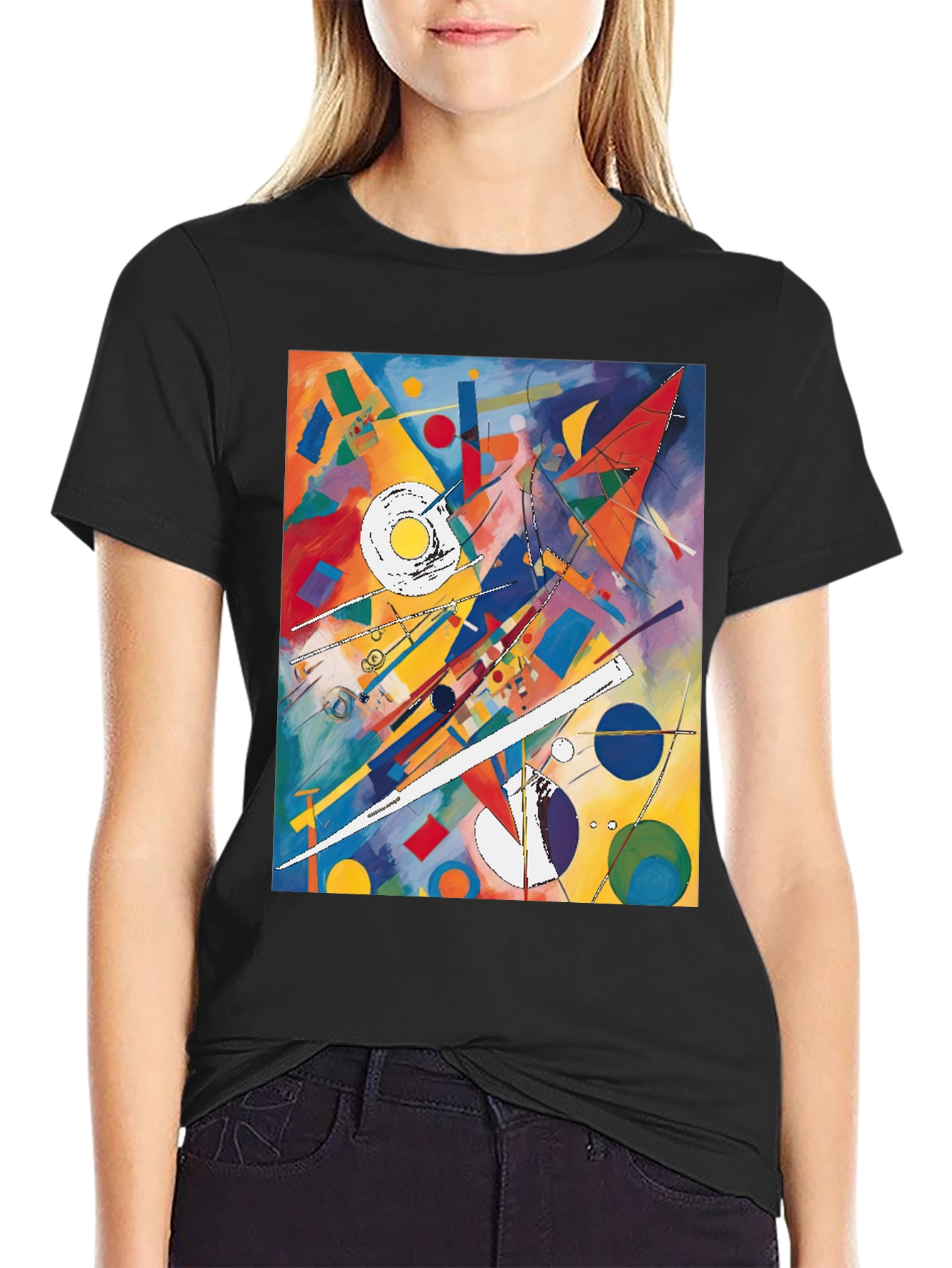 Abstract Art Graphic Tee - Kandinsky Inspired Design