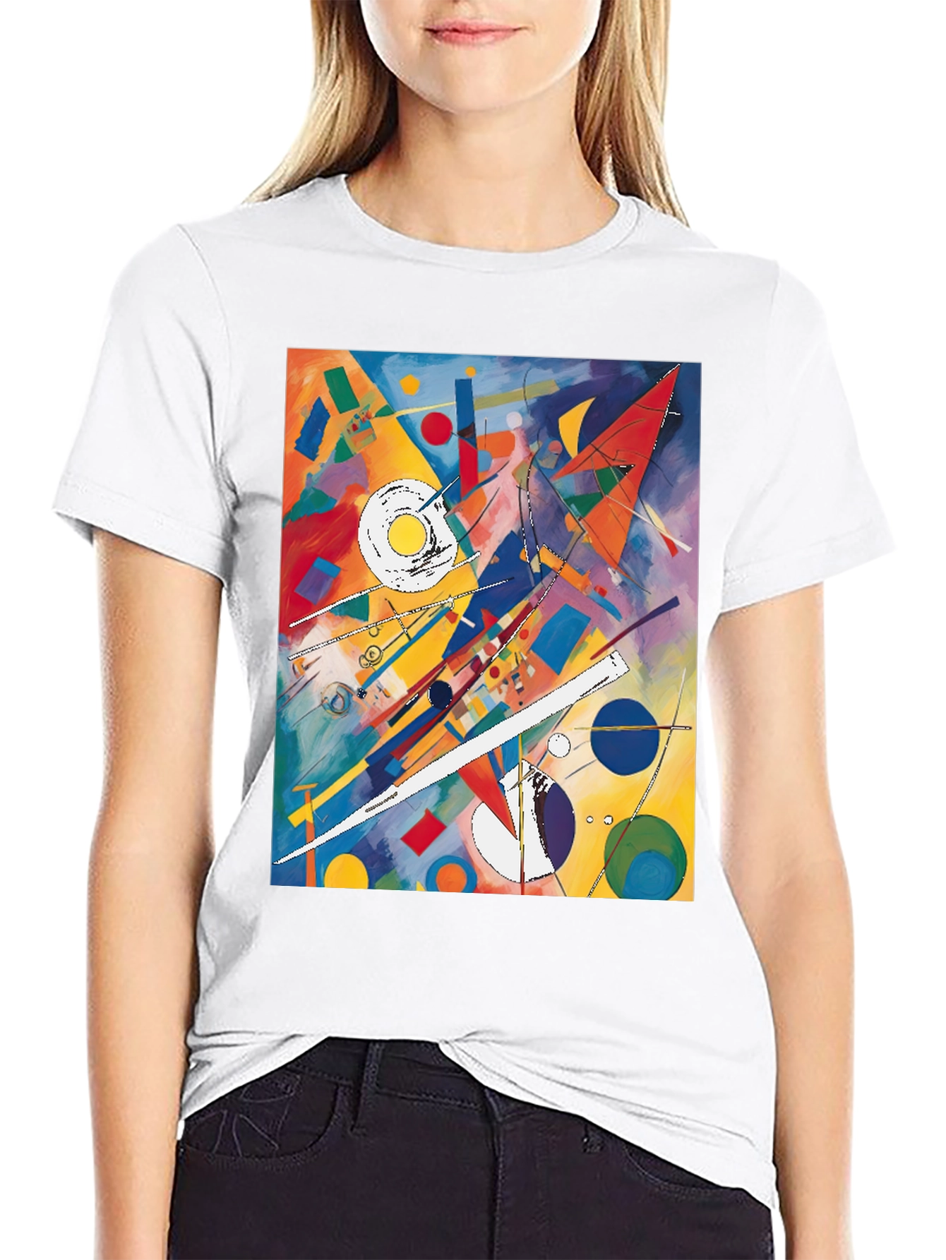 Abstract Art Graphic Tee - Kandinsky Inspired Design