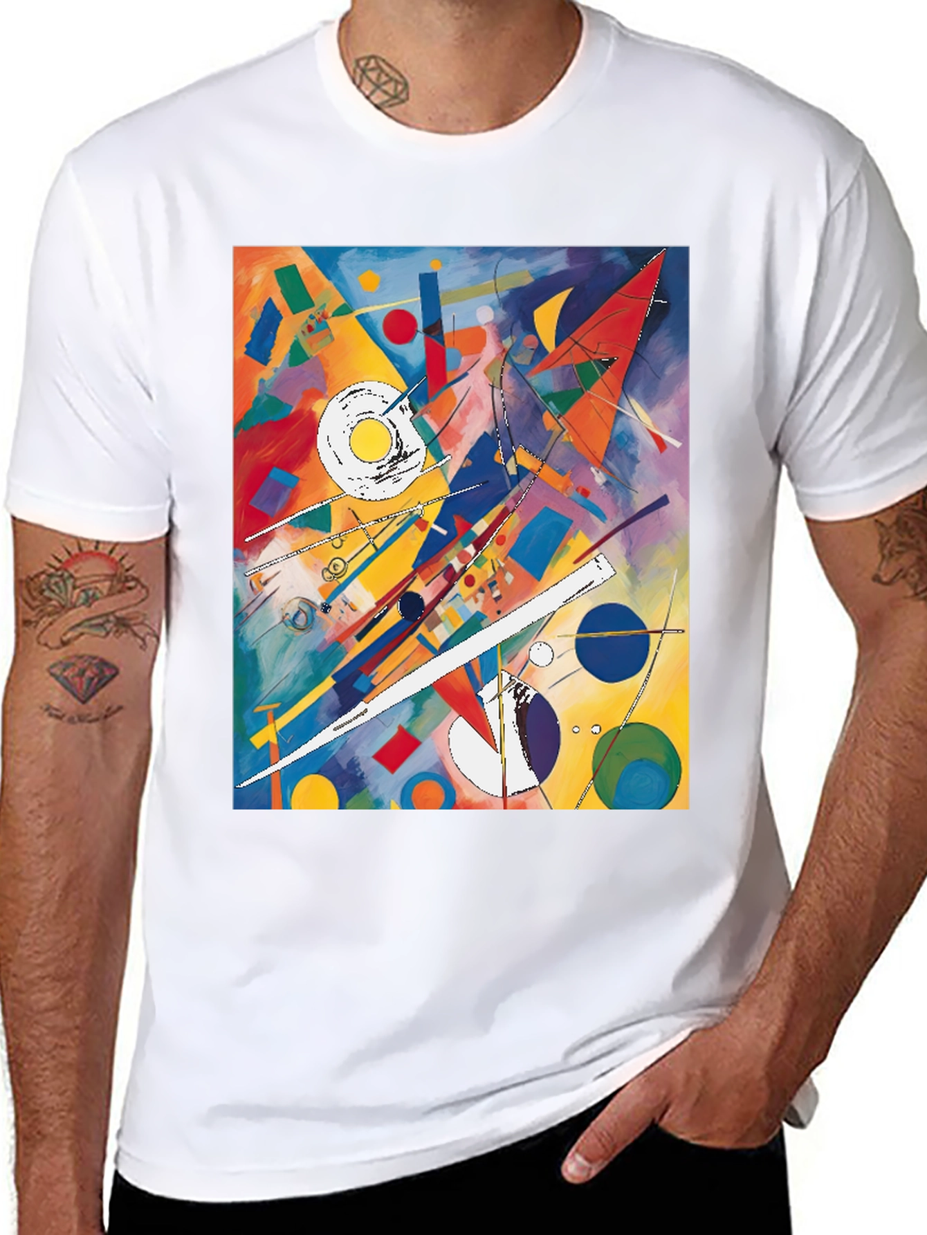 Abstract Art Graphic Tee - Kandinsky Inspired Design