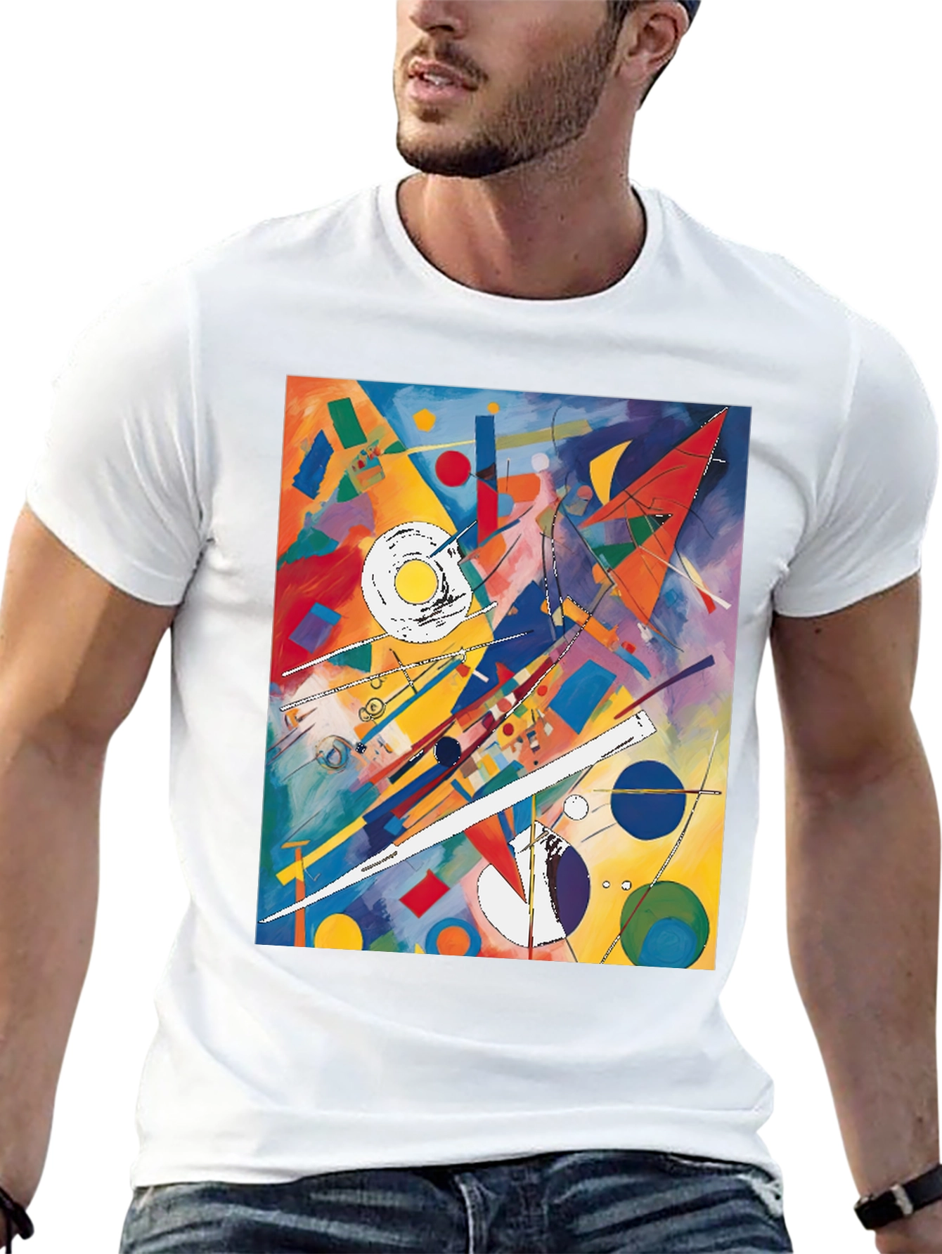 Abstract Art Graphic Tee - Kandinsky Inspired Design