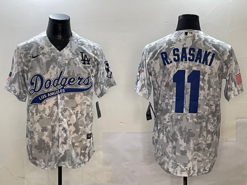 Men's Los Angeles Dodgers Roki Sasaki #11 Arctic Camo 2024 Salute to Service Limited Jerseys