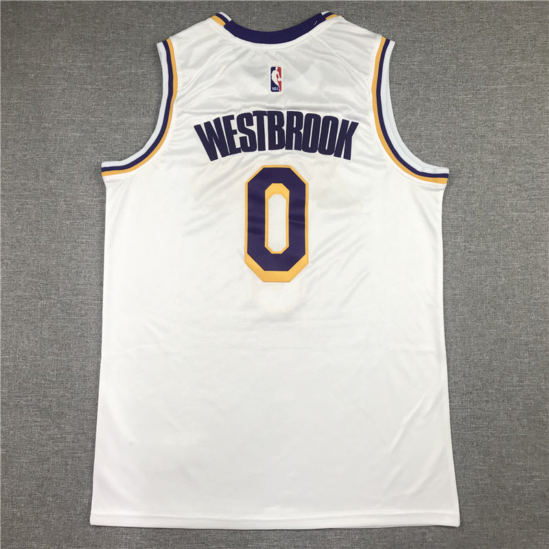 Men's Los Angeles Lakers Russell Westbrook #0 NBA White 2020/21 Swingman Jerseys