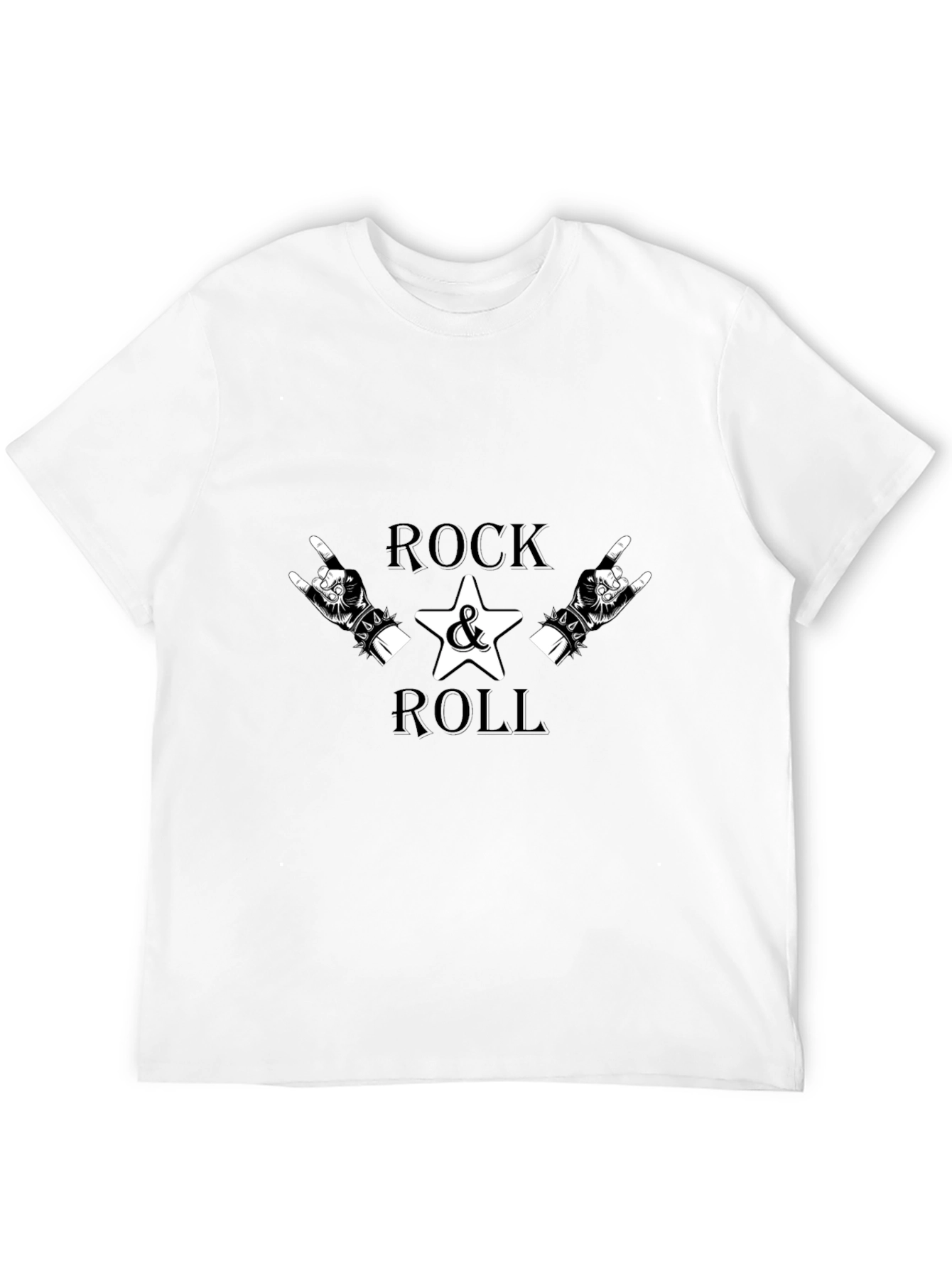 Rock & Roll Graphic Tee - Black Cotton T-Shirt