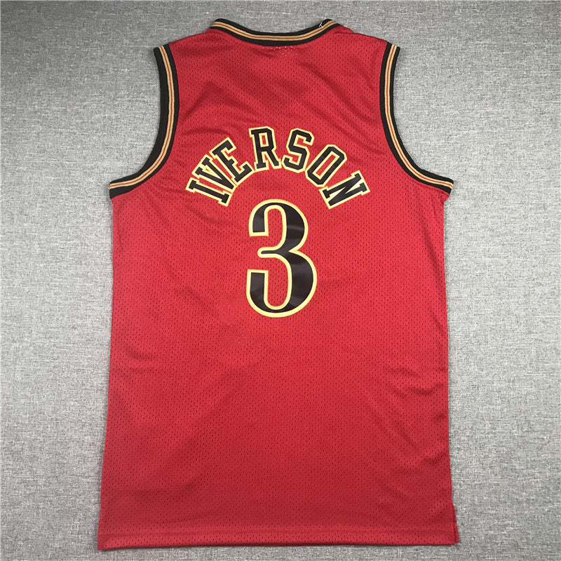 Men's Philadelphia 76ers Allen Iverson Red Hardwood Classics Swingman Jerseys