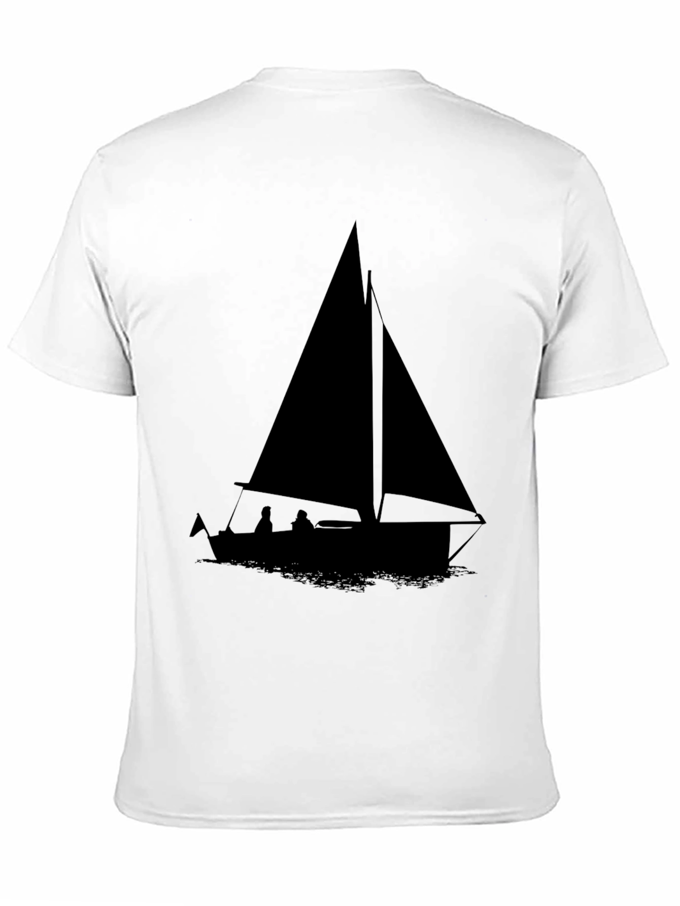 Sailboat Graphic Tee - Black Cotton Comfort
