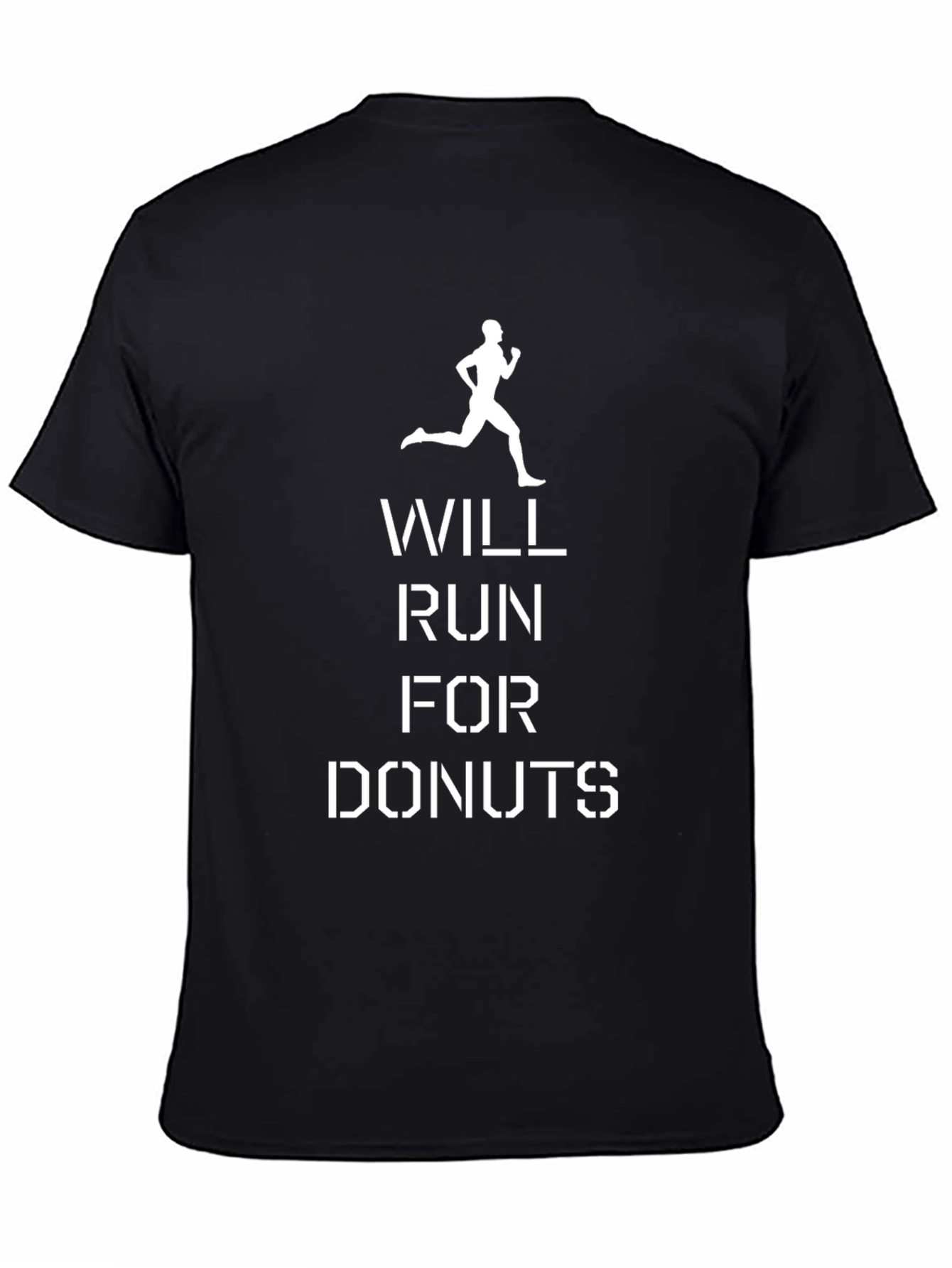 Will Run For Donuts Black Graphic Tee
