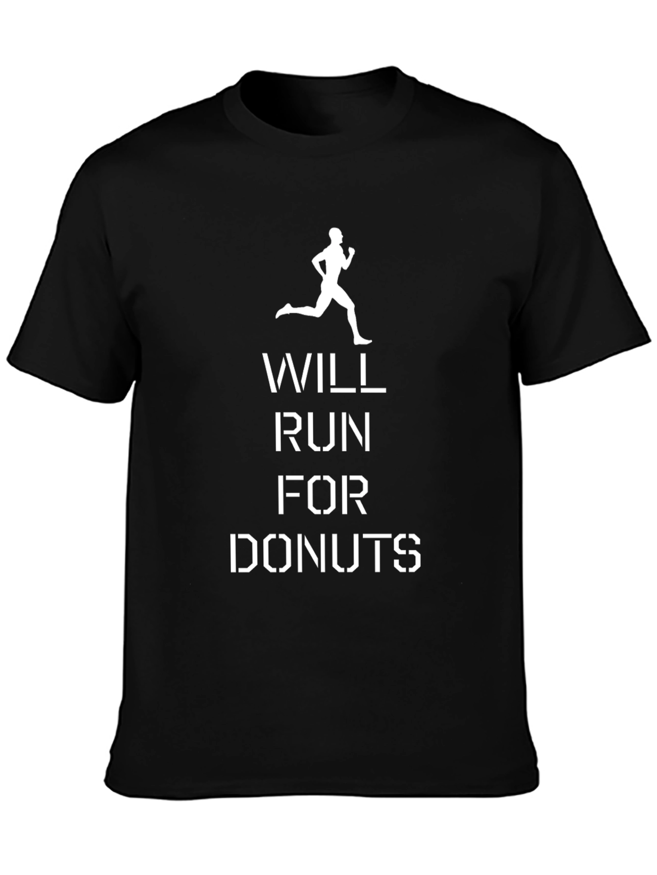 Will Run For Donuts Black Graphic Tee