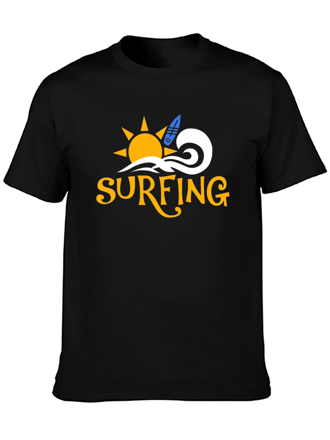 Surfing Graphic Black T-Shirt
