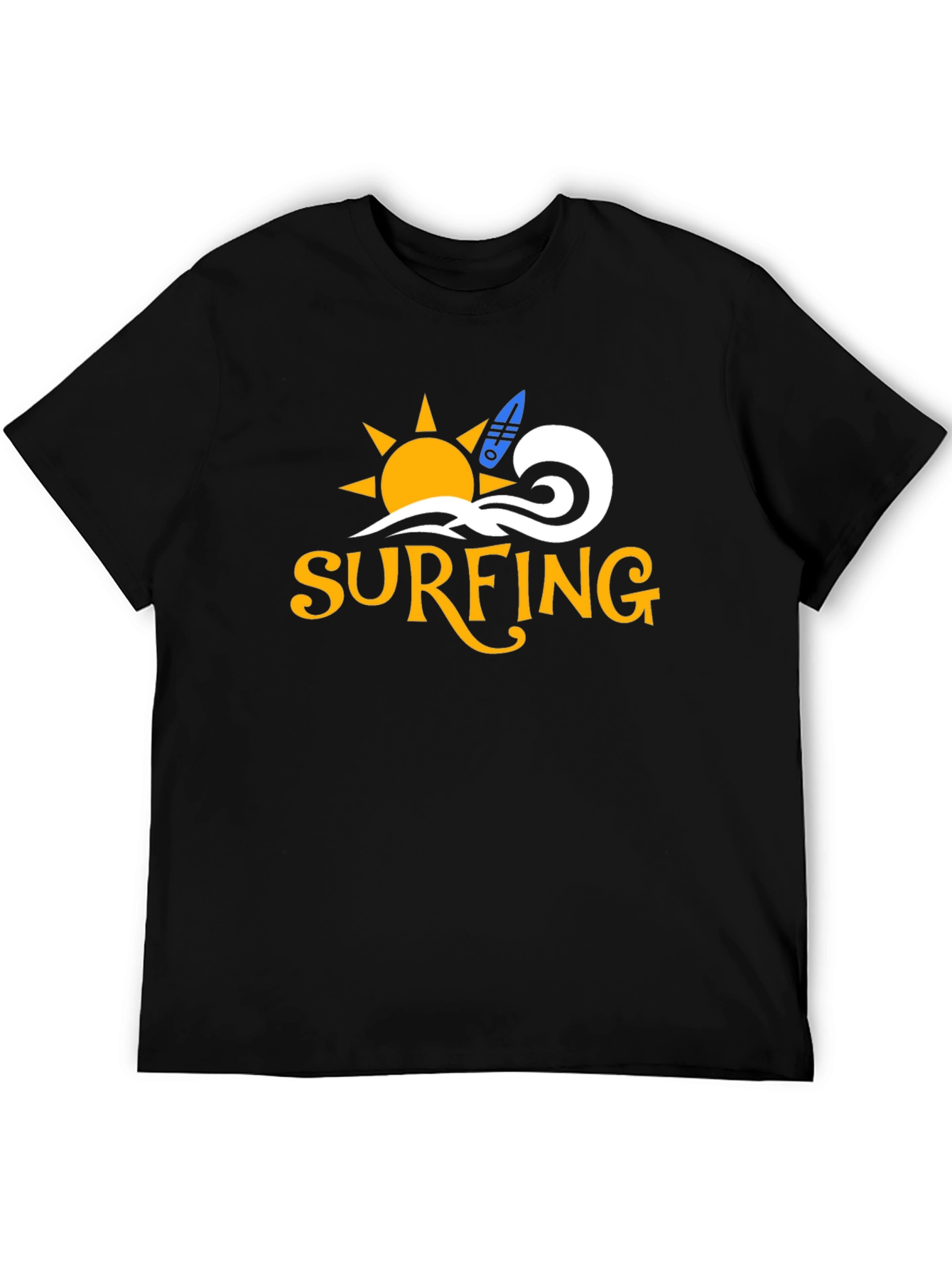 Surfing Graphic Black T-Shirt