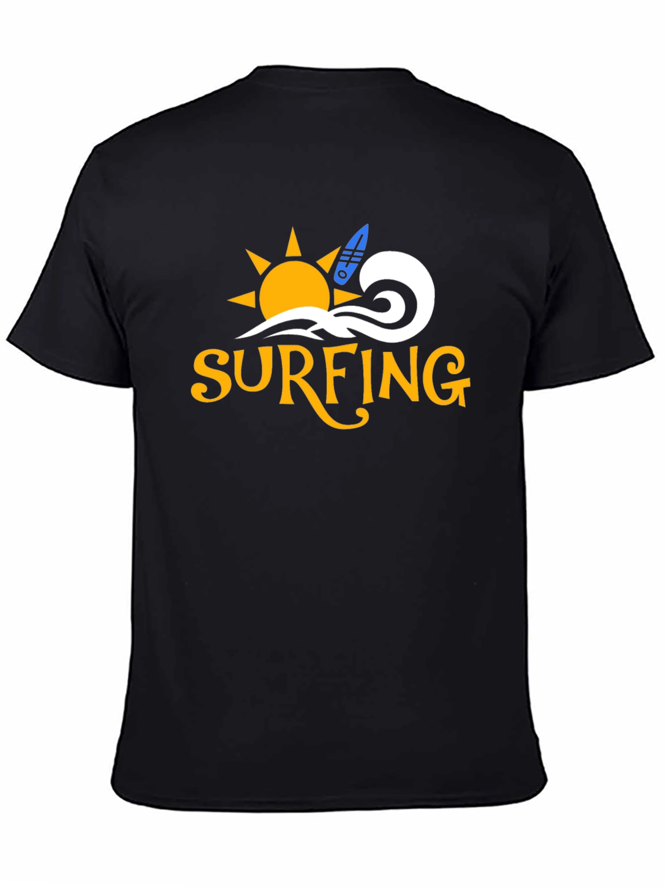 Surfing Graphic Black T-Shirt