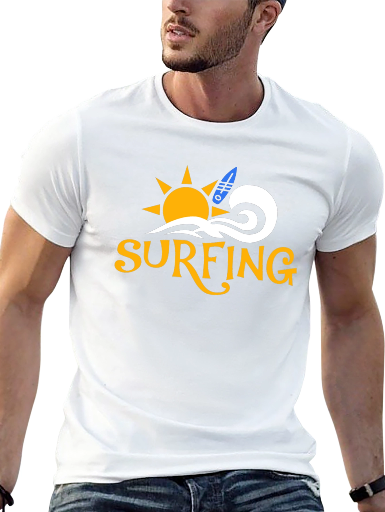 Surfing Graphic Black T-Shirt