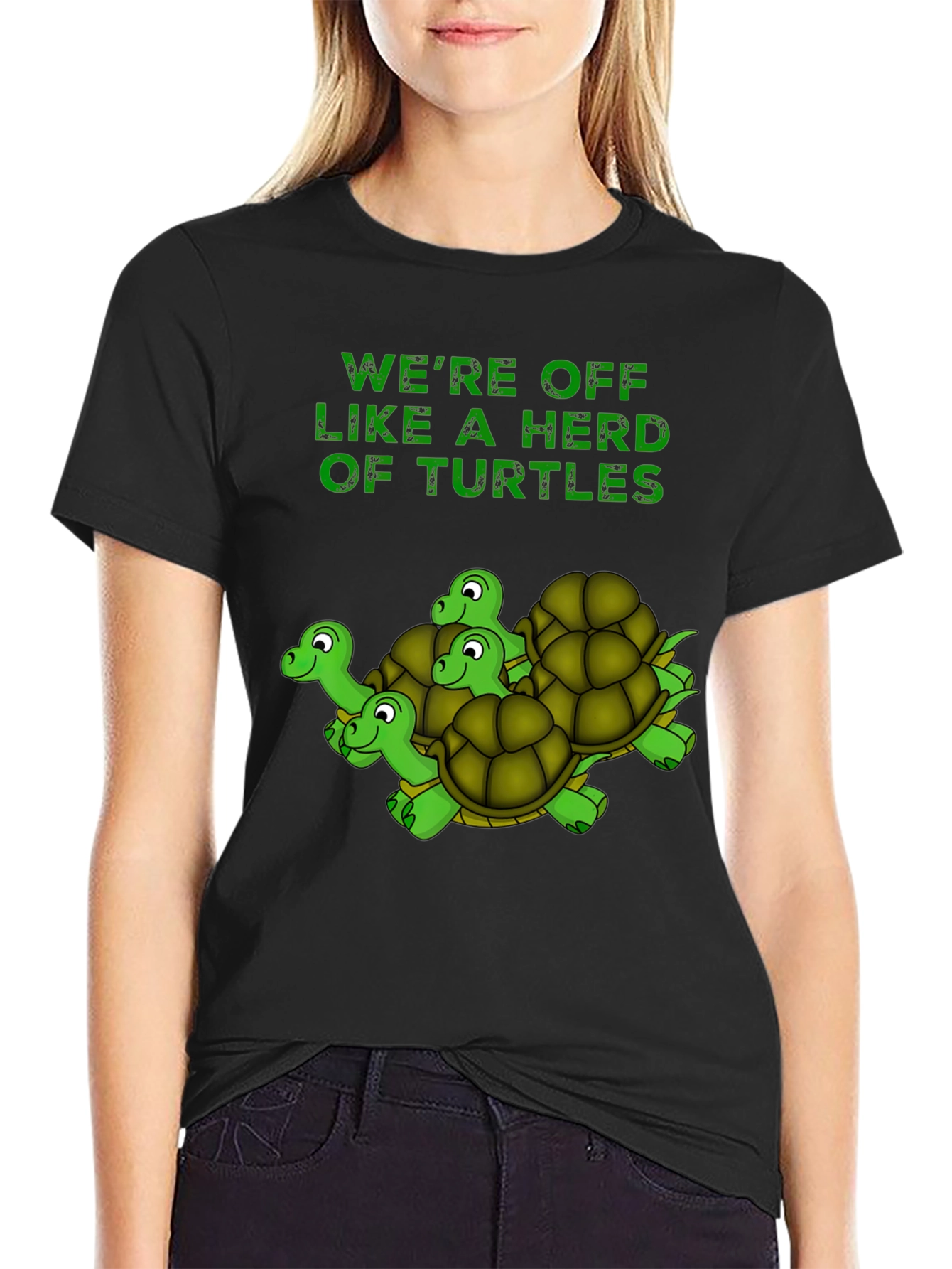 Turtle Herd Graphic T-Shirt - Funny Animal Tee
