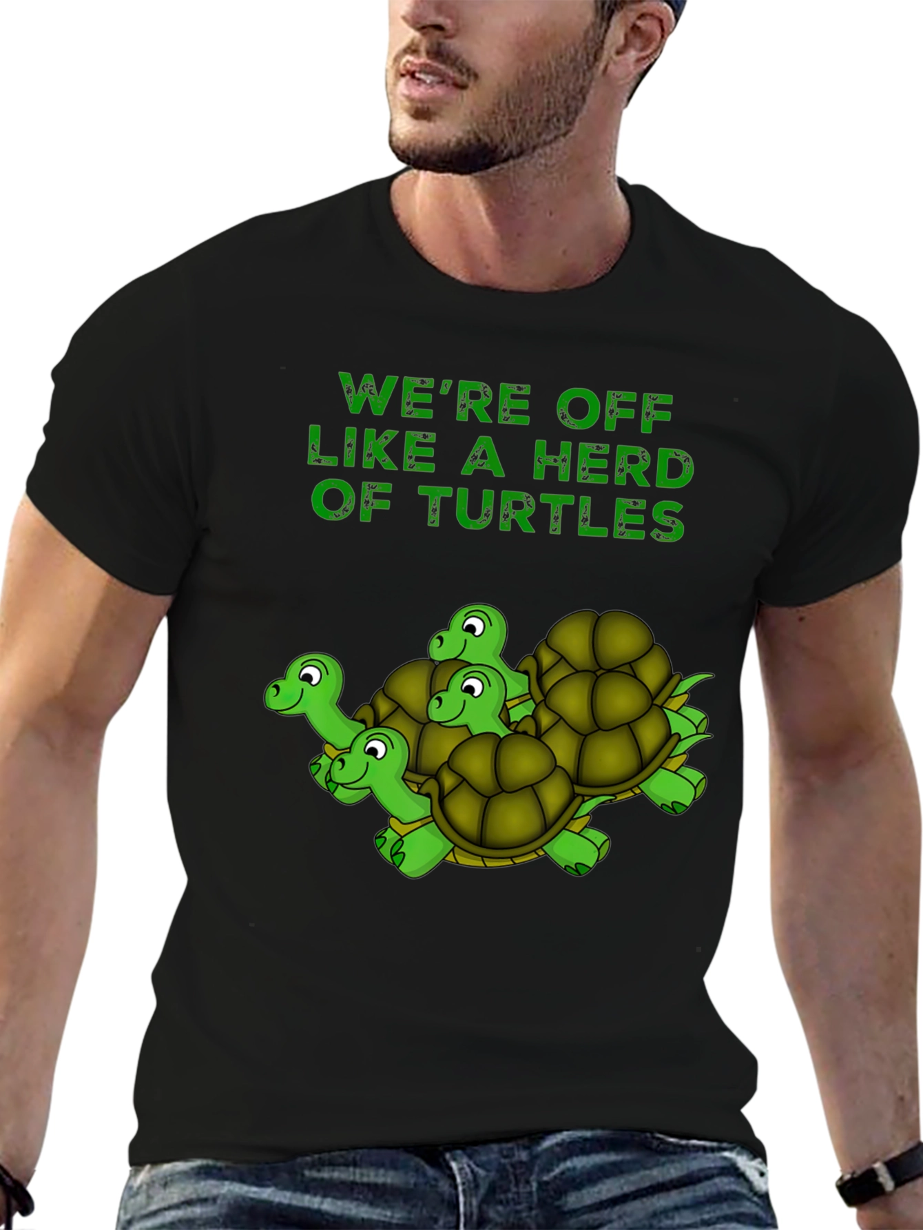 Turtle Herd Graphic T-Shirt - Funny Animal Tee