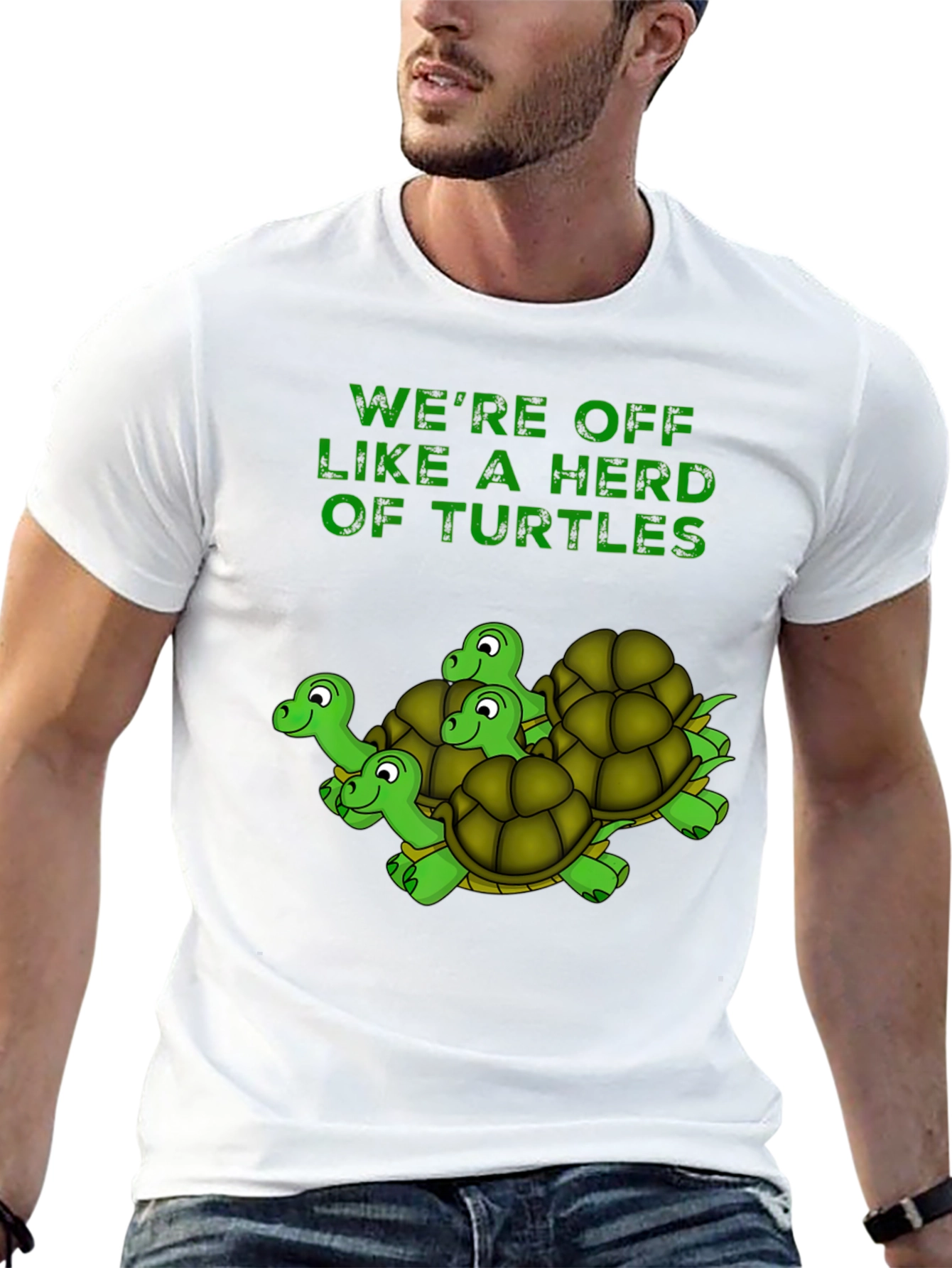 Turtle Herd Graphic T-Shirt - Funny Animal Tee