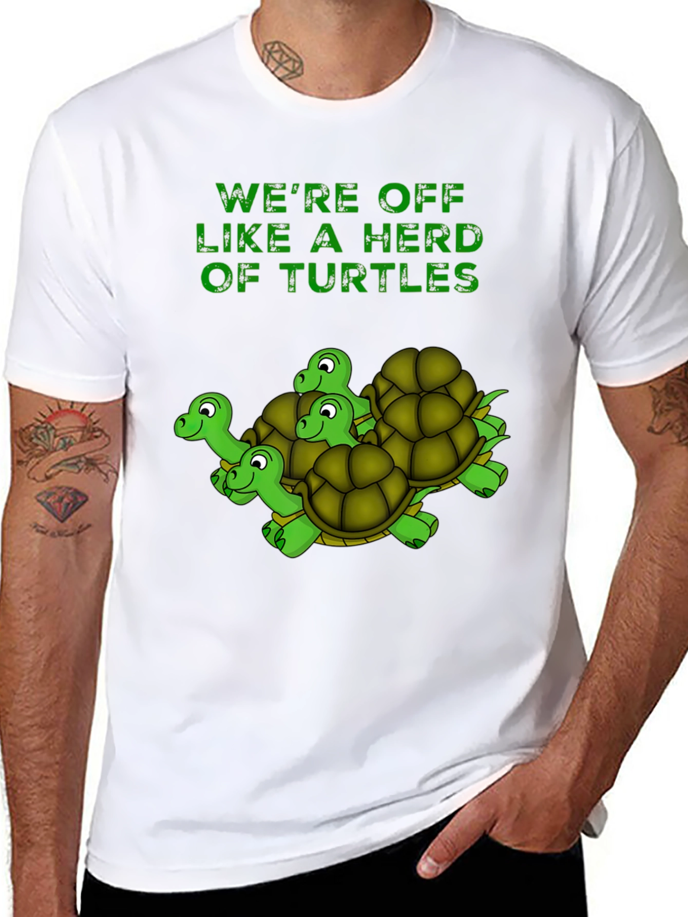 Turtle Herd Graphic T-Shirt - Funny Animal Tee