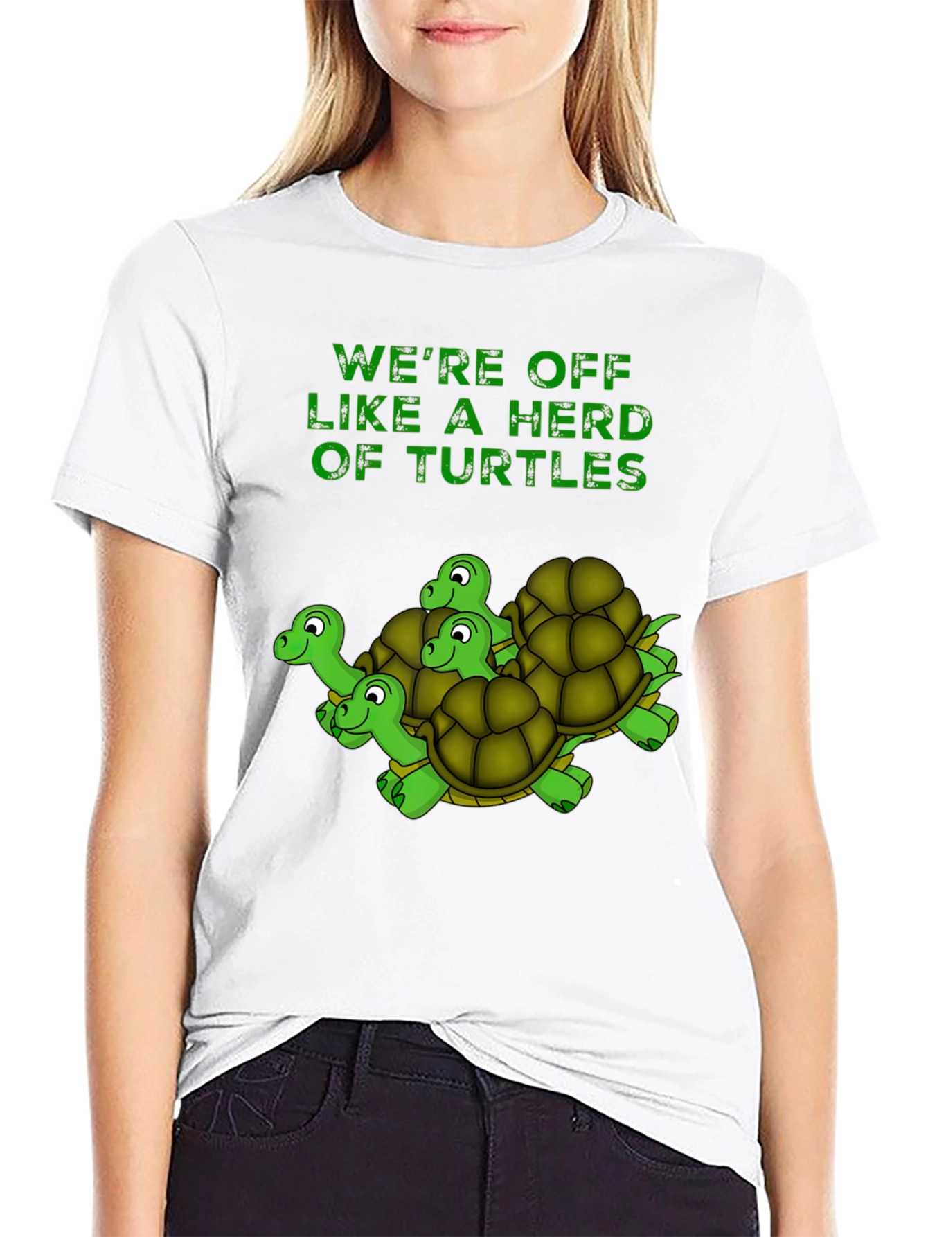 Turtle Herd Graphic T-Shirt - Funny Animal Tee