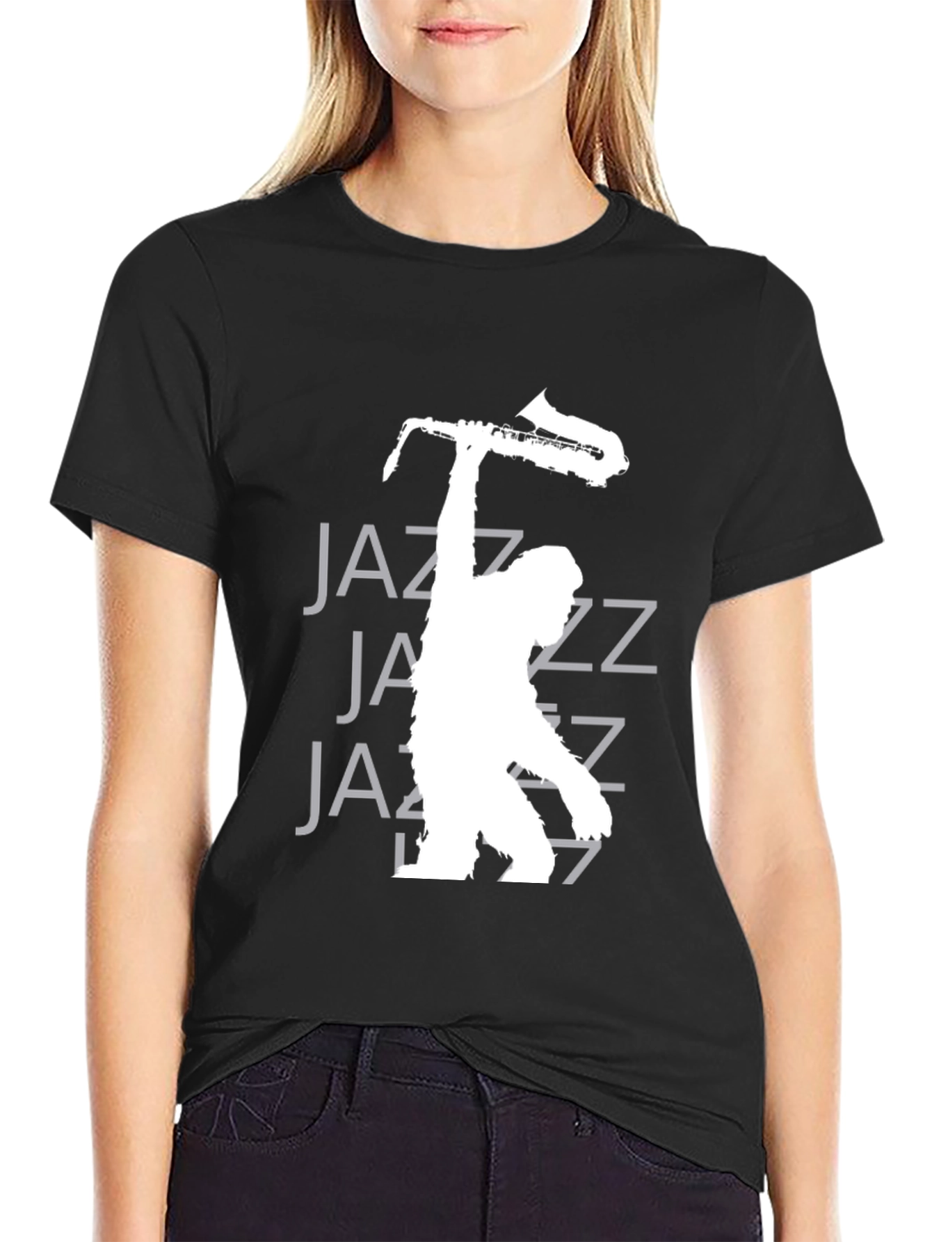 Cool Jazz Musician Graphic T-Shirt - Black