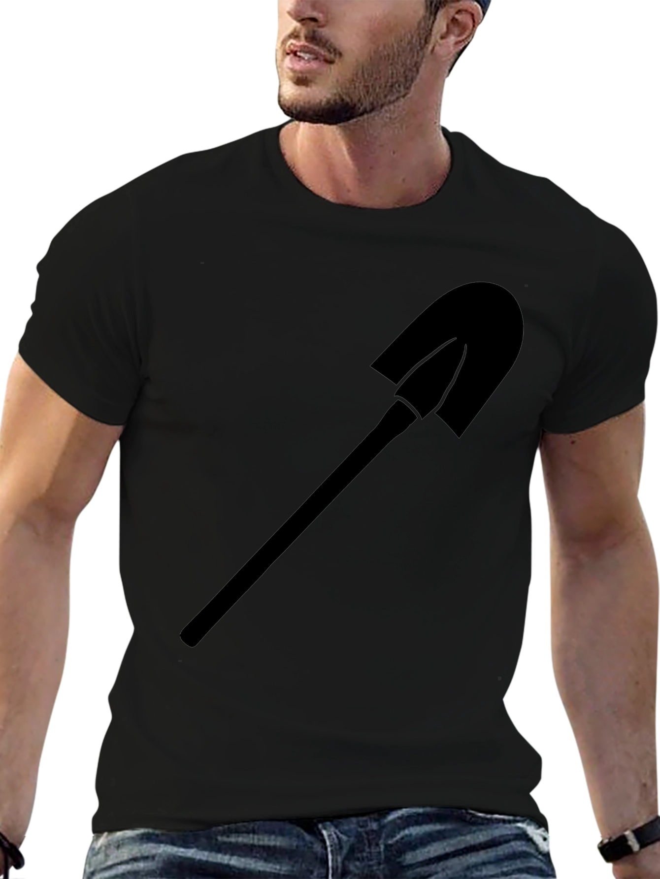 Shovel Graphic Tee - Black Cotton Blend