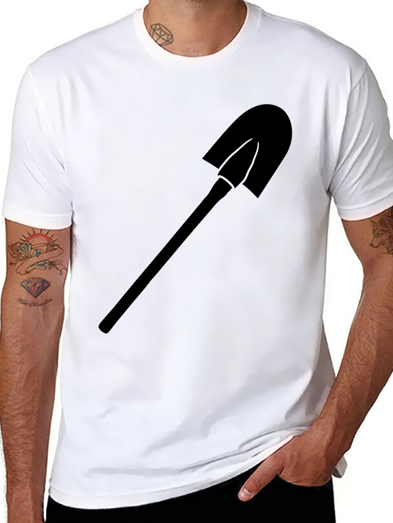 Shovel Graphic Tee - Black Cotton Blend
