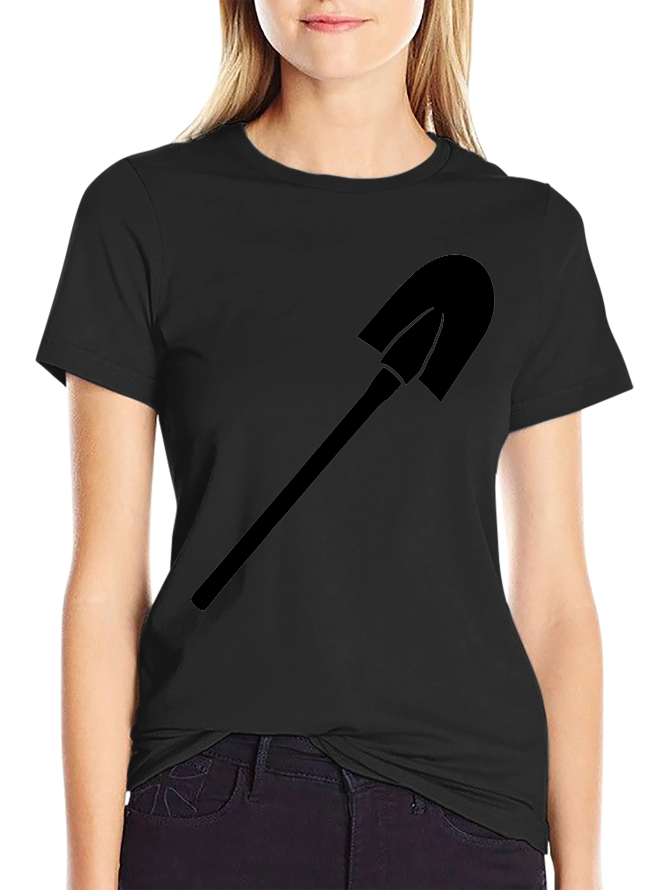 Shovel Graphic Tee - Black Cotton Blend